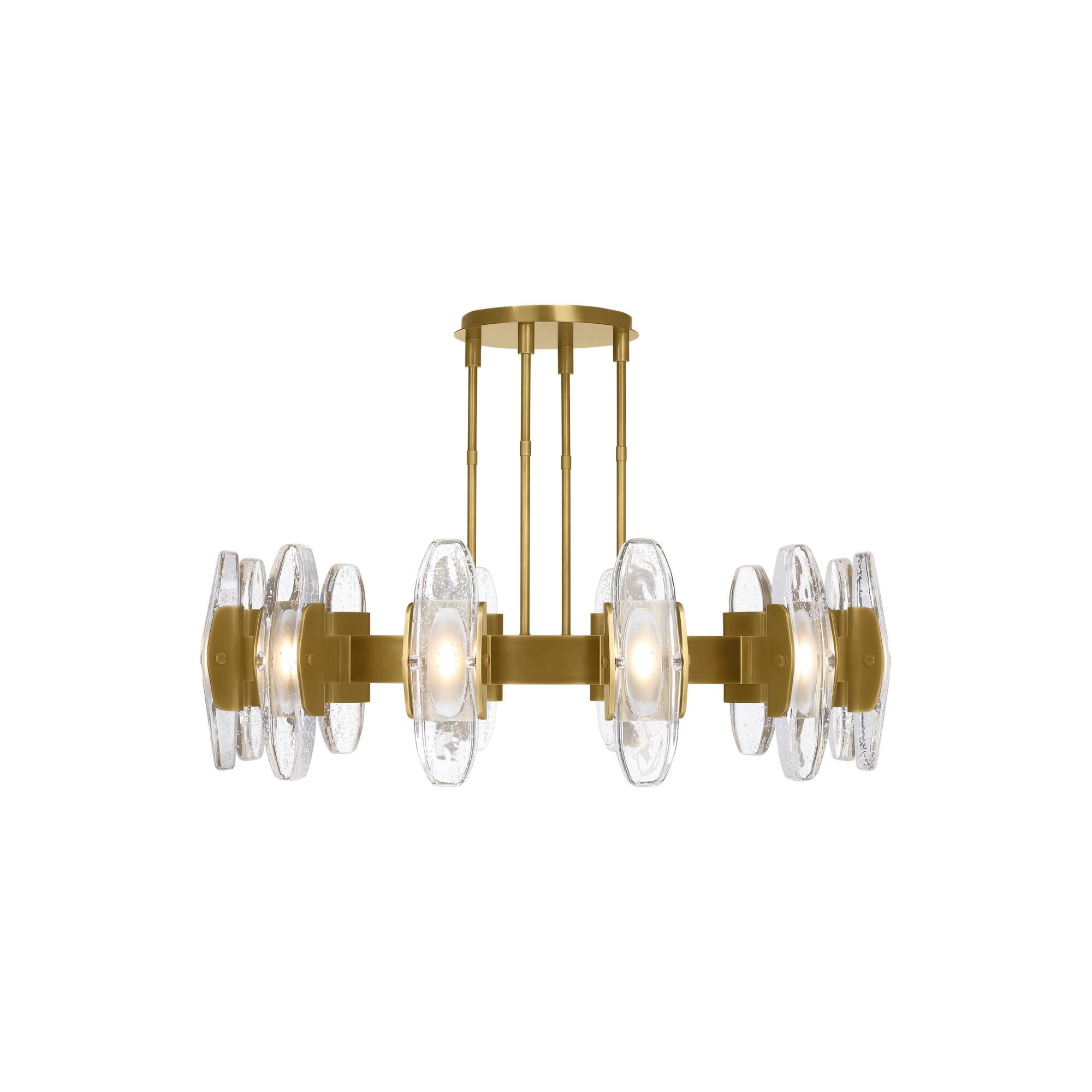 Shown in Plated Brass finish and Glass shade