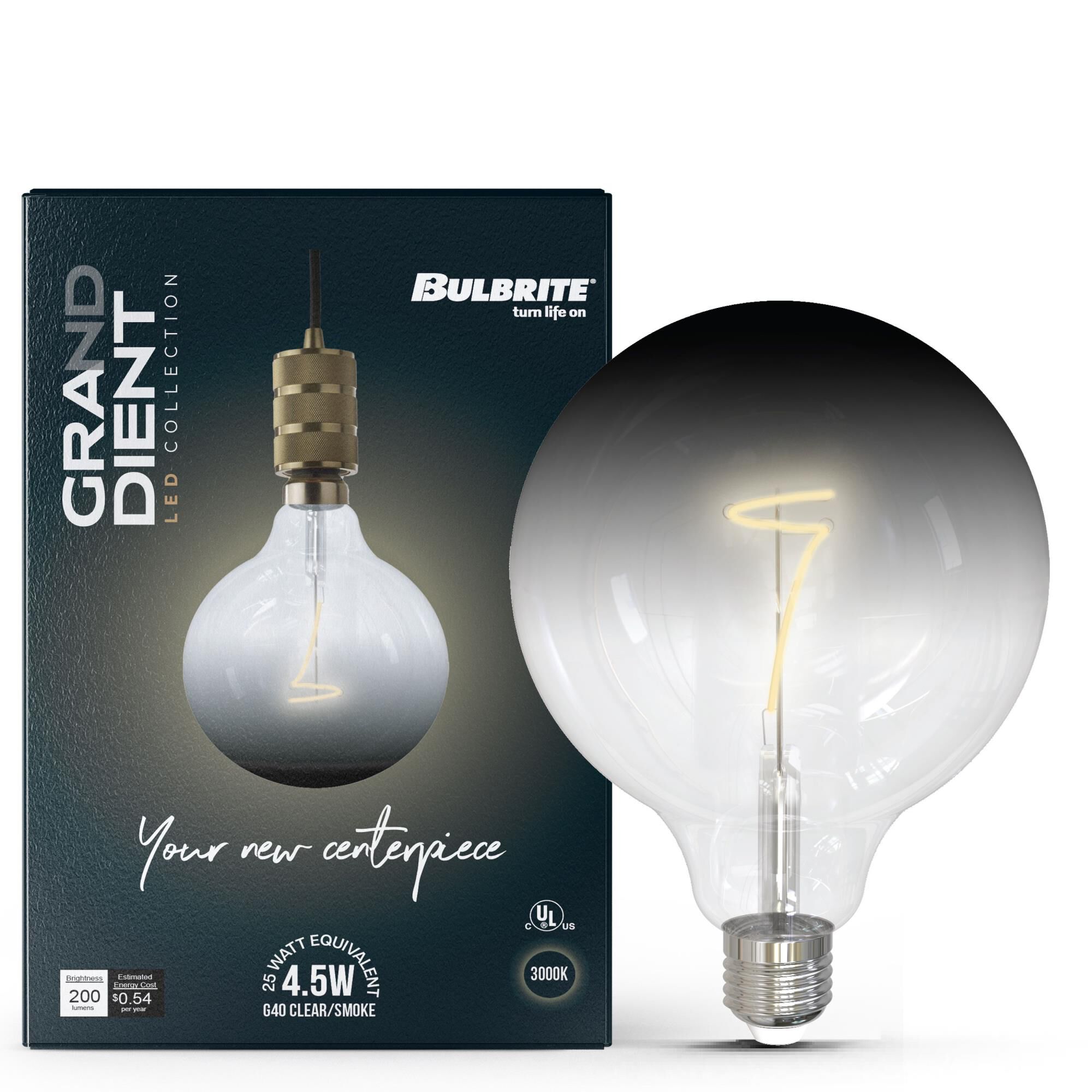 Clear Smoke G40 Base E26 3000K LED Light Bulb by Bulbrite