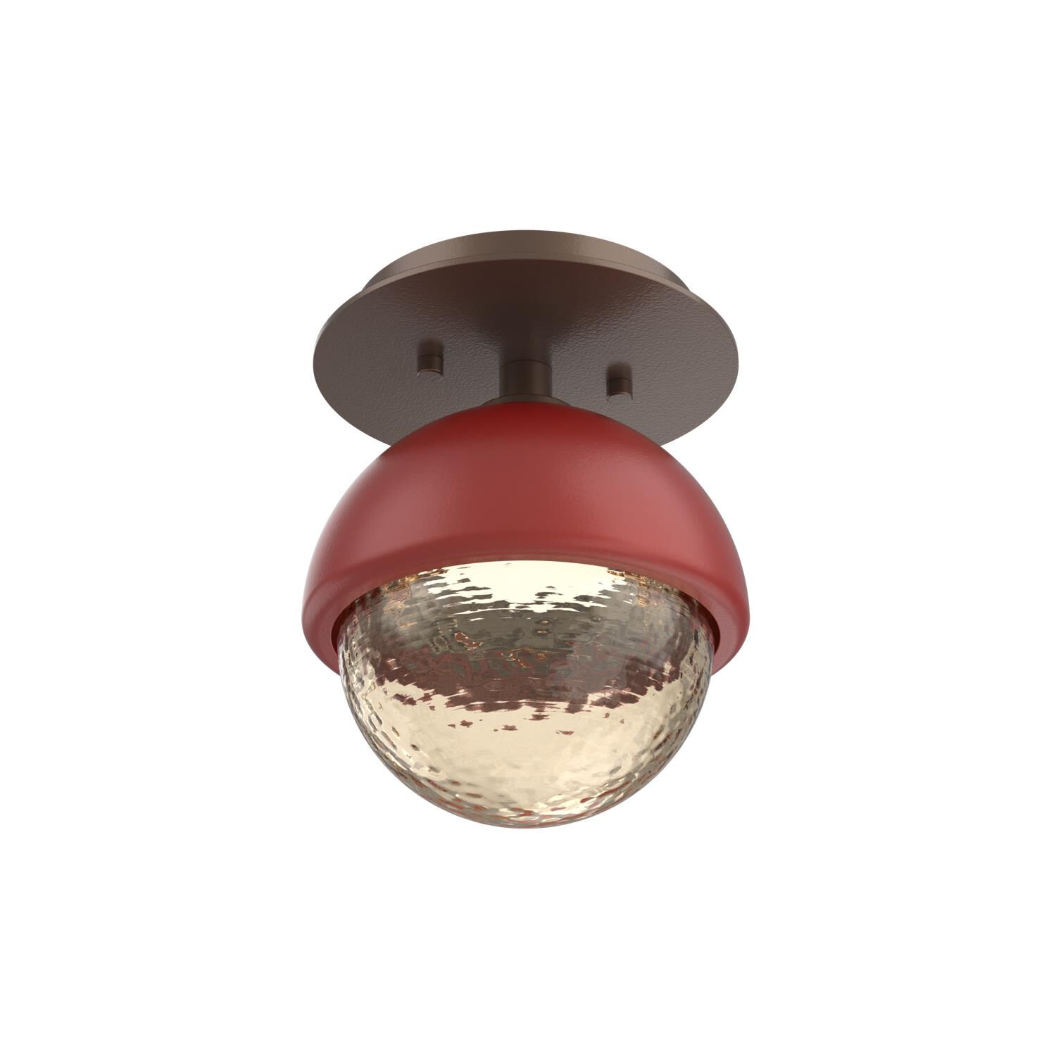 Shown in Burnished Bronze finish and Amber glass and Cinnamon Red accent