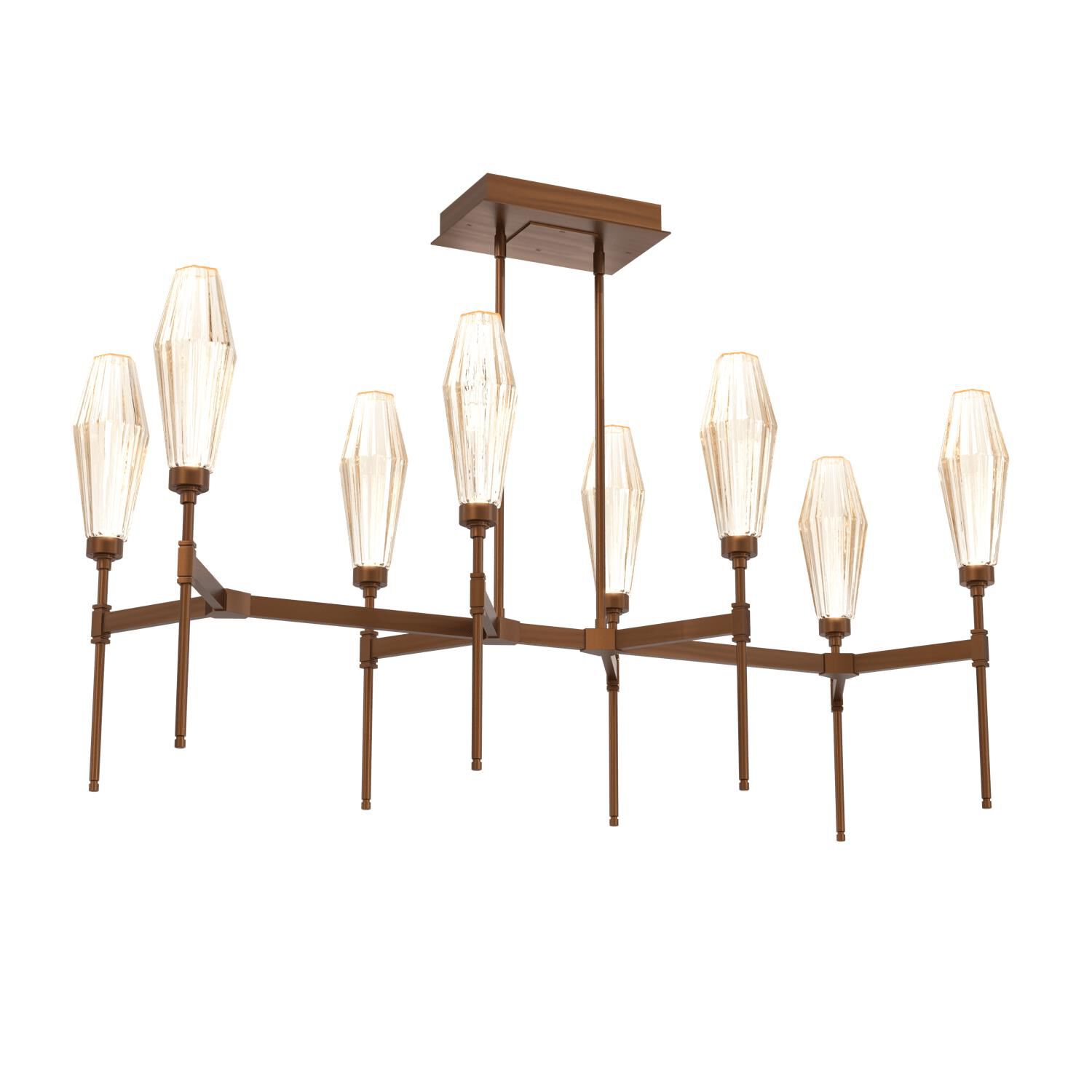 Shown in Burnished Brass finish and Amber glass