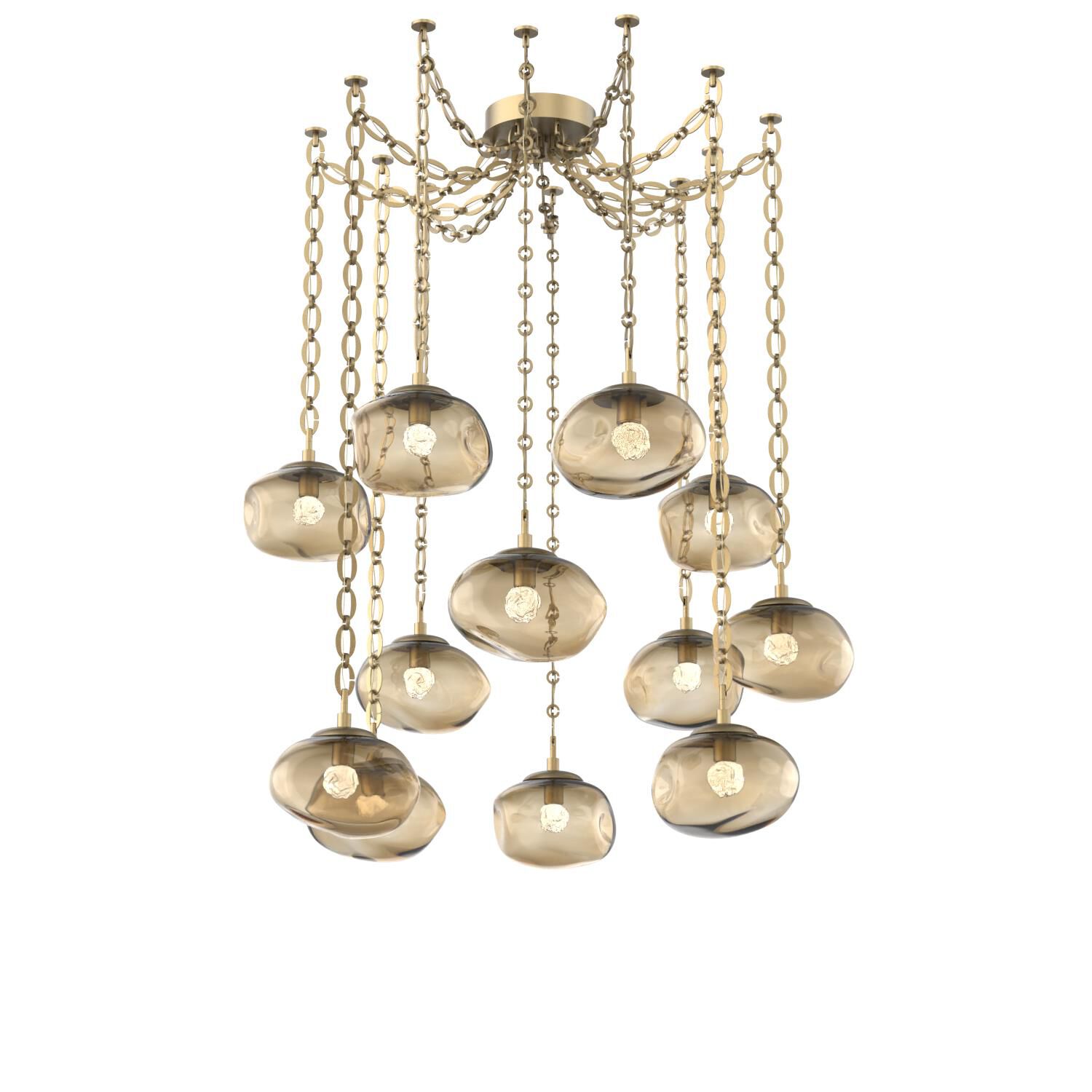 Shown in Gilded Brass finish and Floret Bronze glass