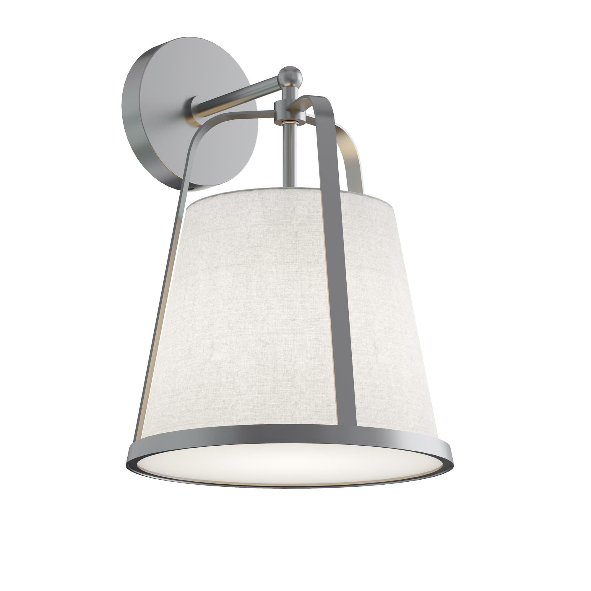 Shown in Satin Nickel finish and White glass