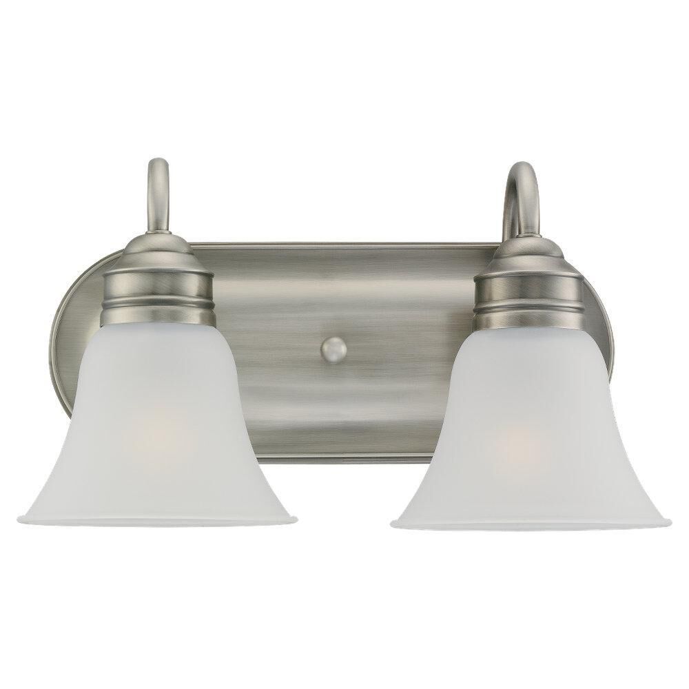Shown in Antique Brushed Nickel finish and Satin Etched  Shades glass and Satin Etched Glass s shade