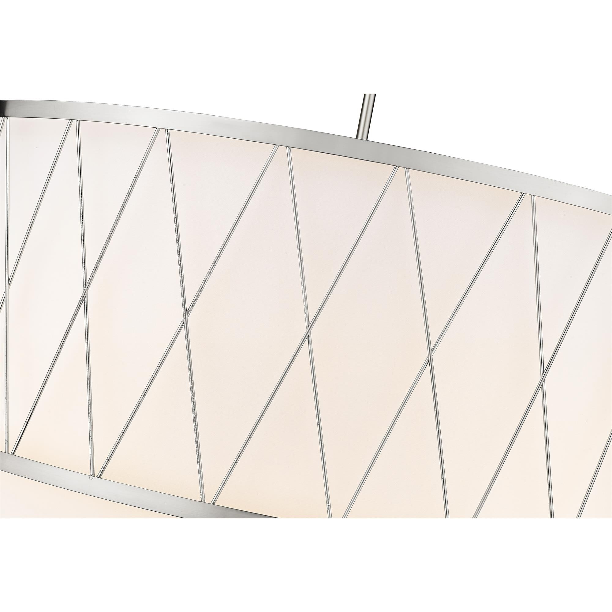 Shown in Brushed Nickel finish and White glass and White shade