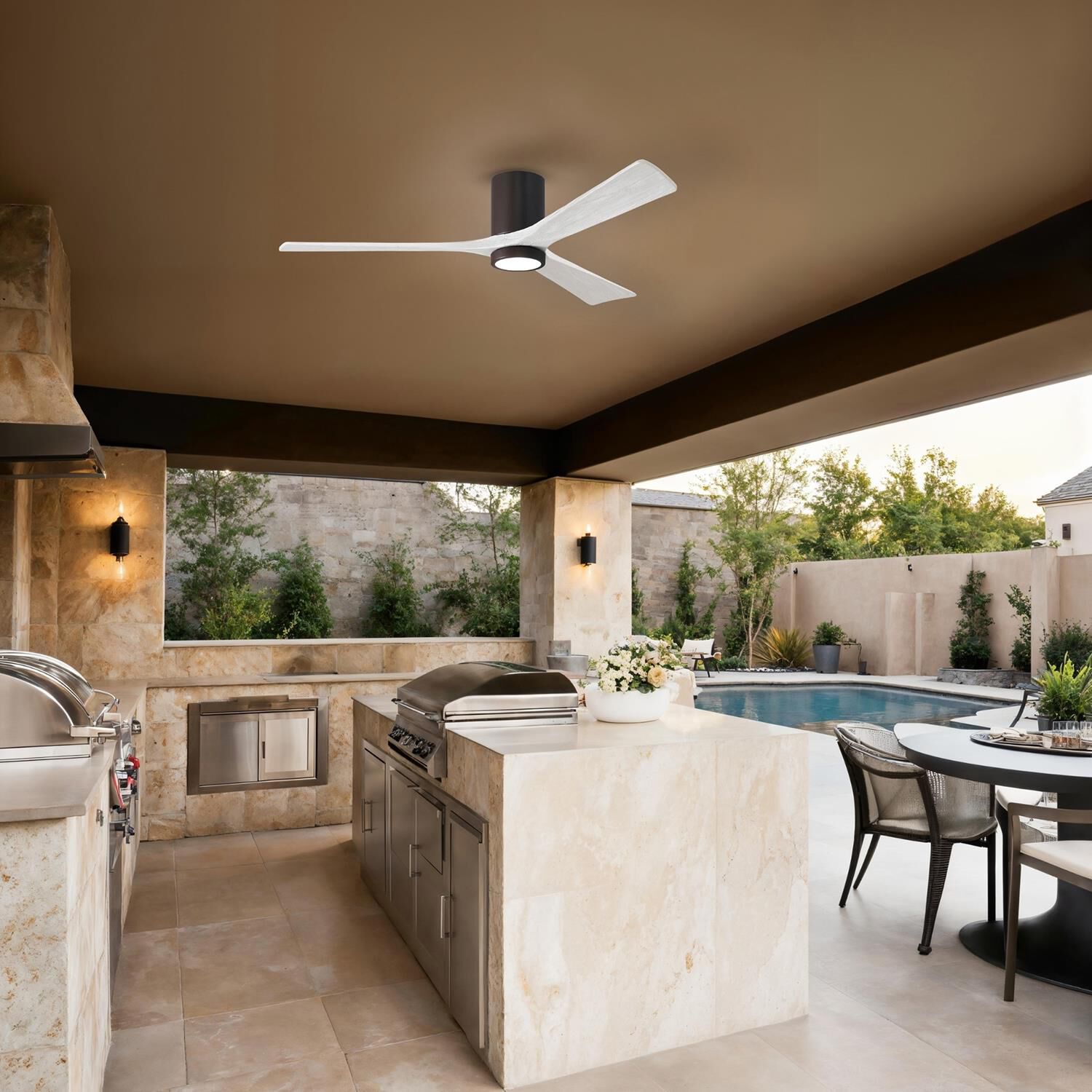 Irene 60 Inch Flush Mount Fan with Light Kit by Matthews Fan Company