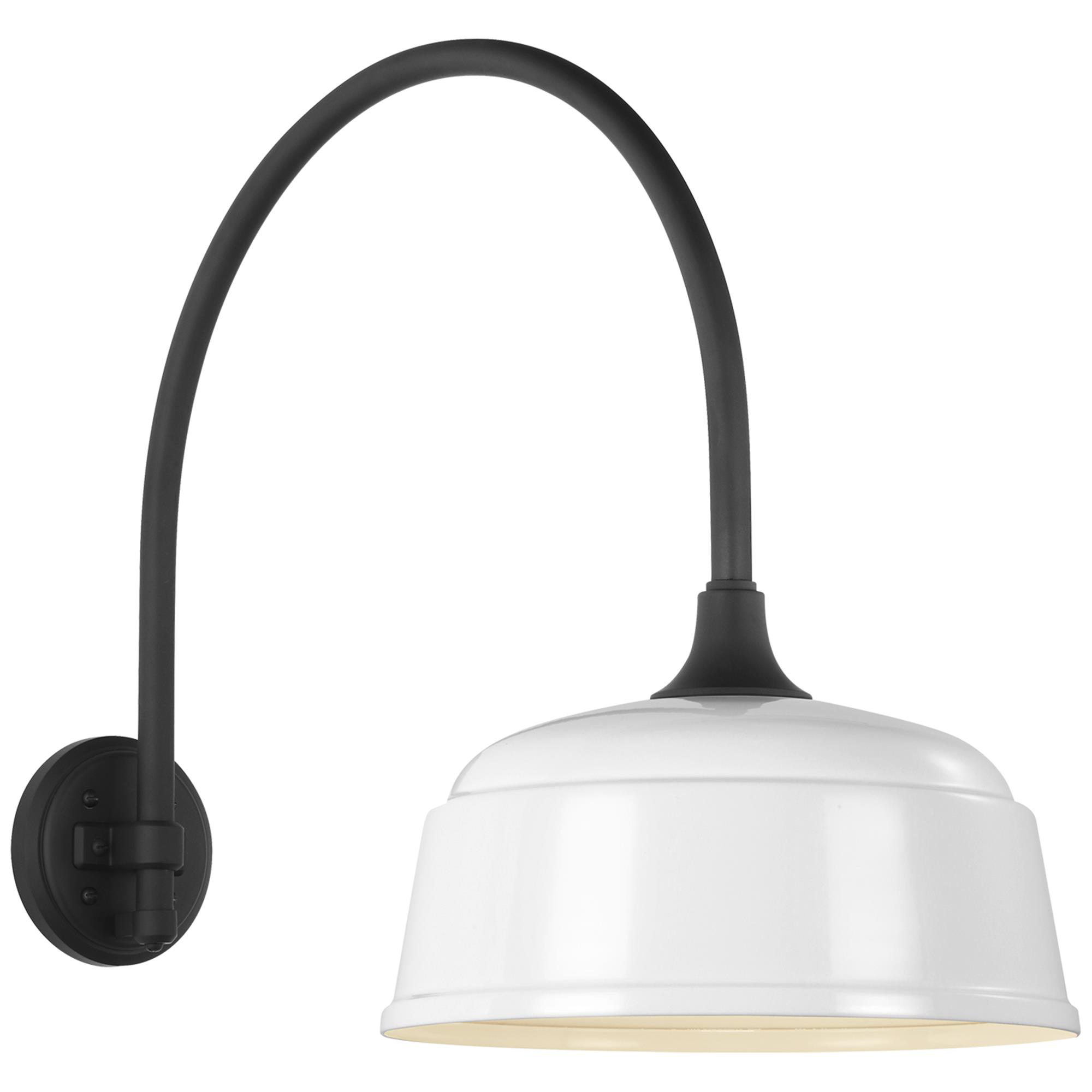 Shown in Matte Black finish and White shade