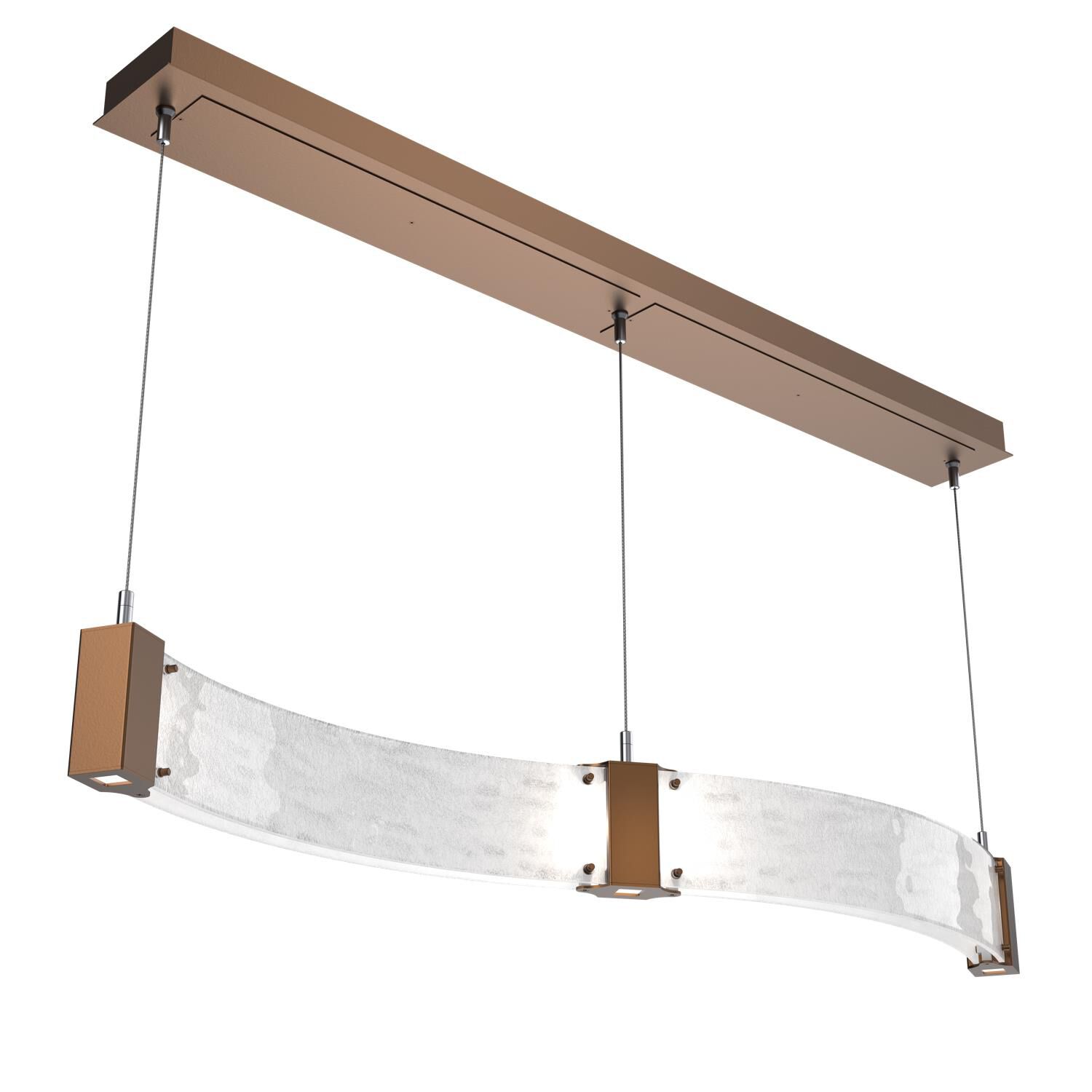 Shown in Burnished Bronze finish and Clear Granite glass