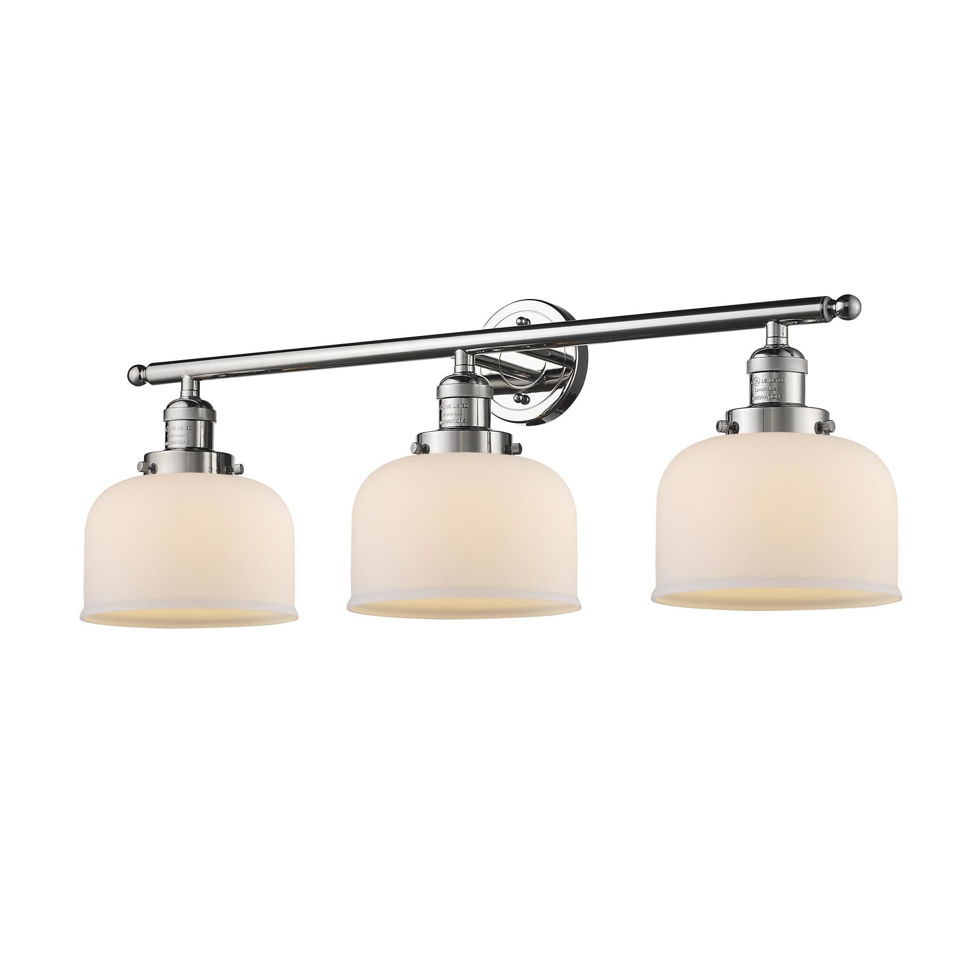 Shown in Polished Nickel finish and Matte White Cased glass