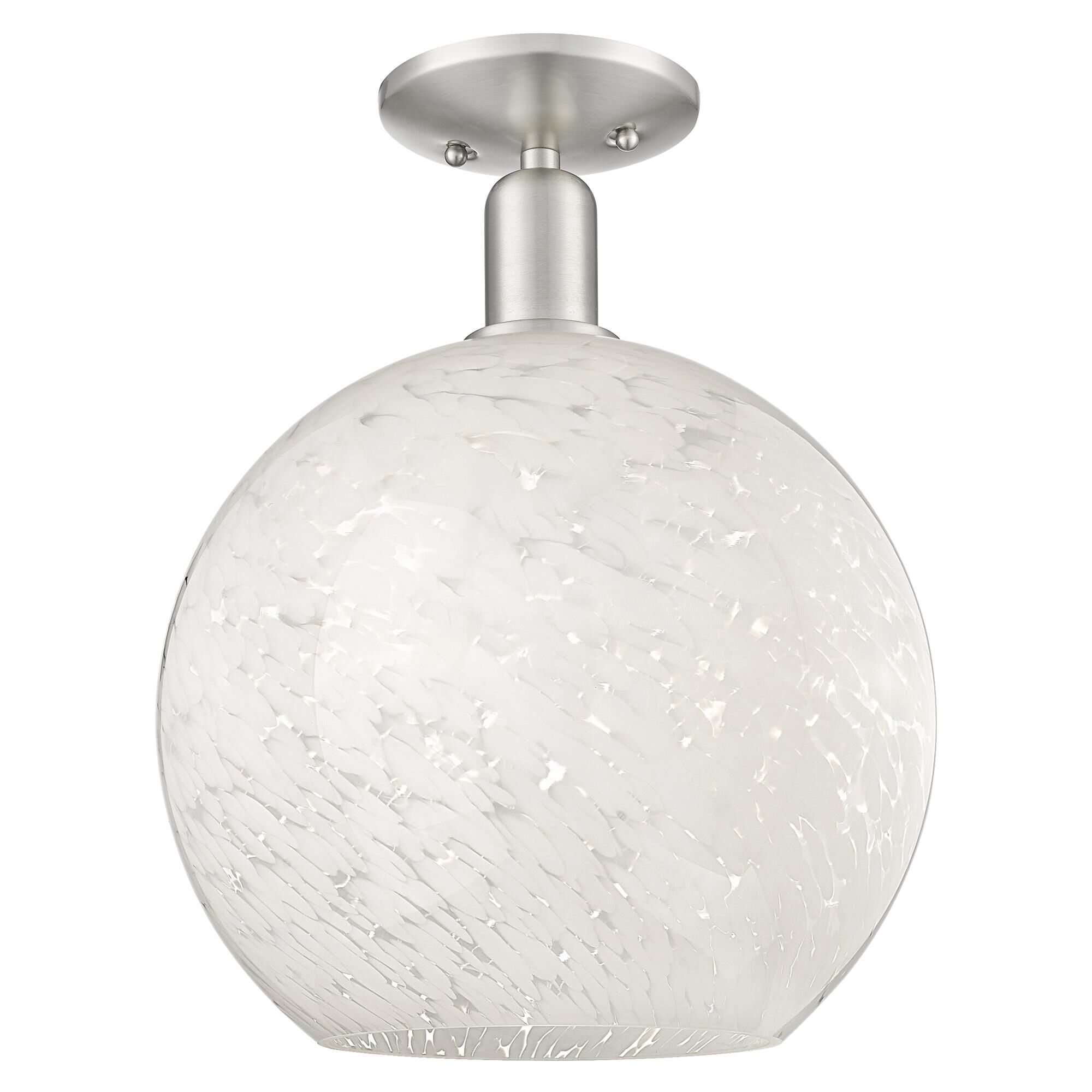 Bruno Marashlian White Mouchette 12 Inch Semi Flush Mount by Innovations Lighting