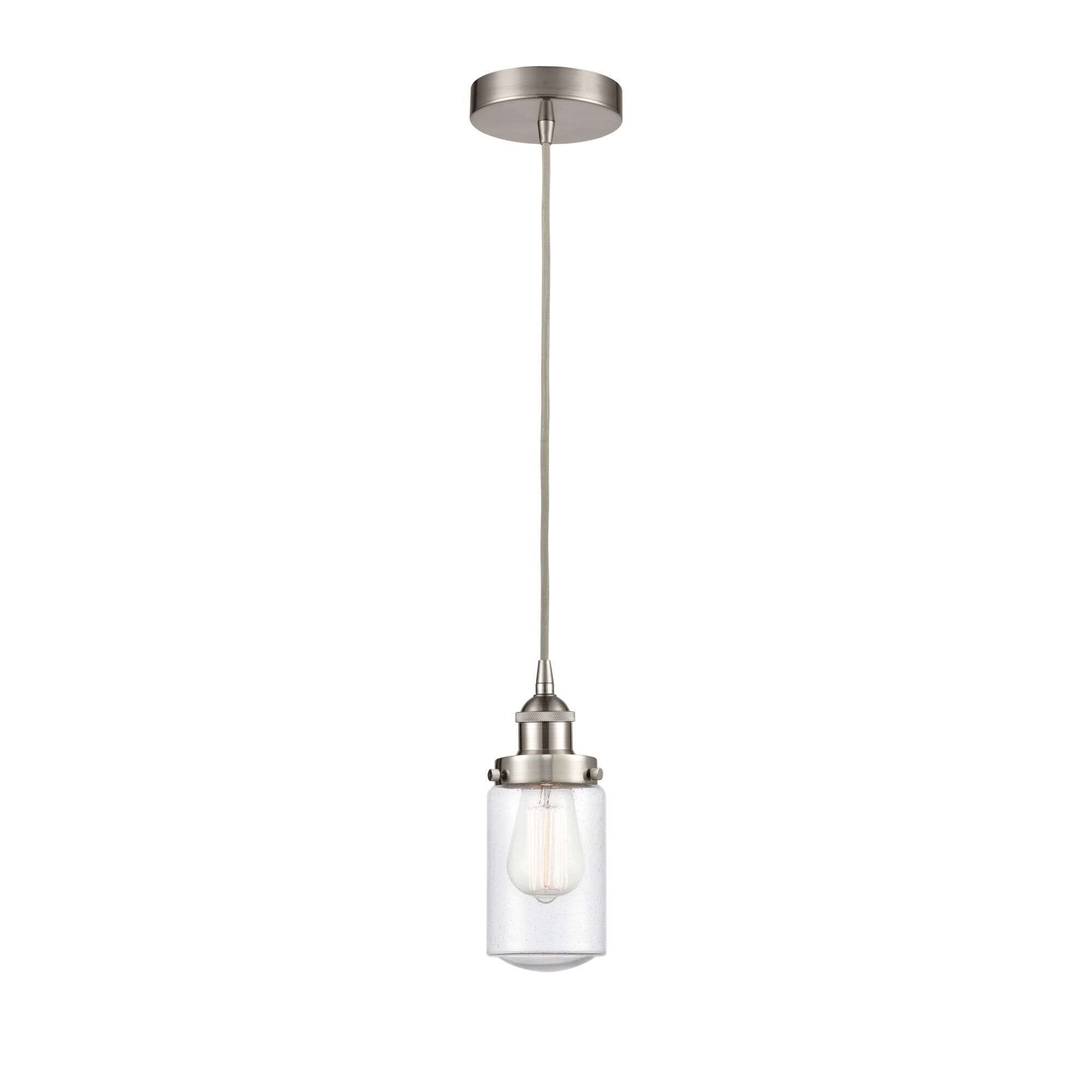 Shown in Brushed Satin Nickel finish and Seedy glass