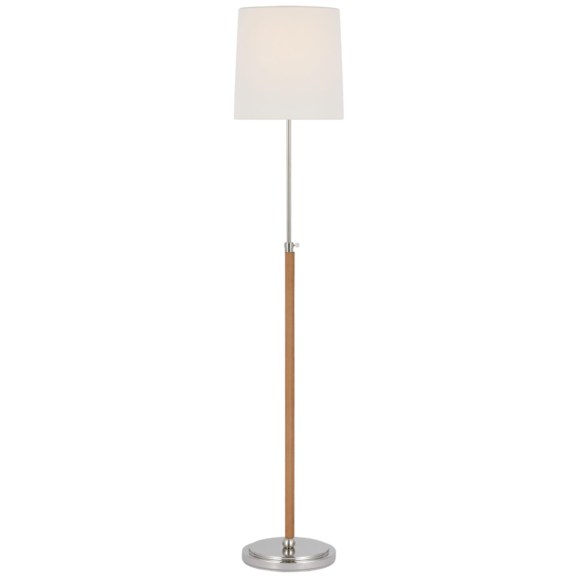 Shown in Polished Nickel and Natural Leather finish