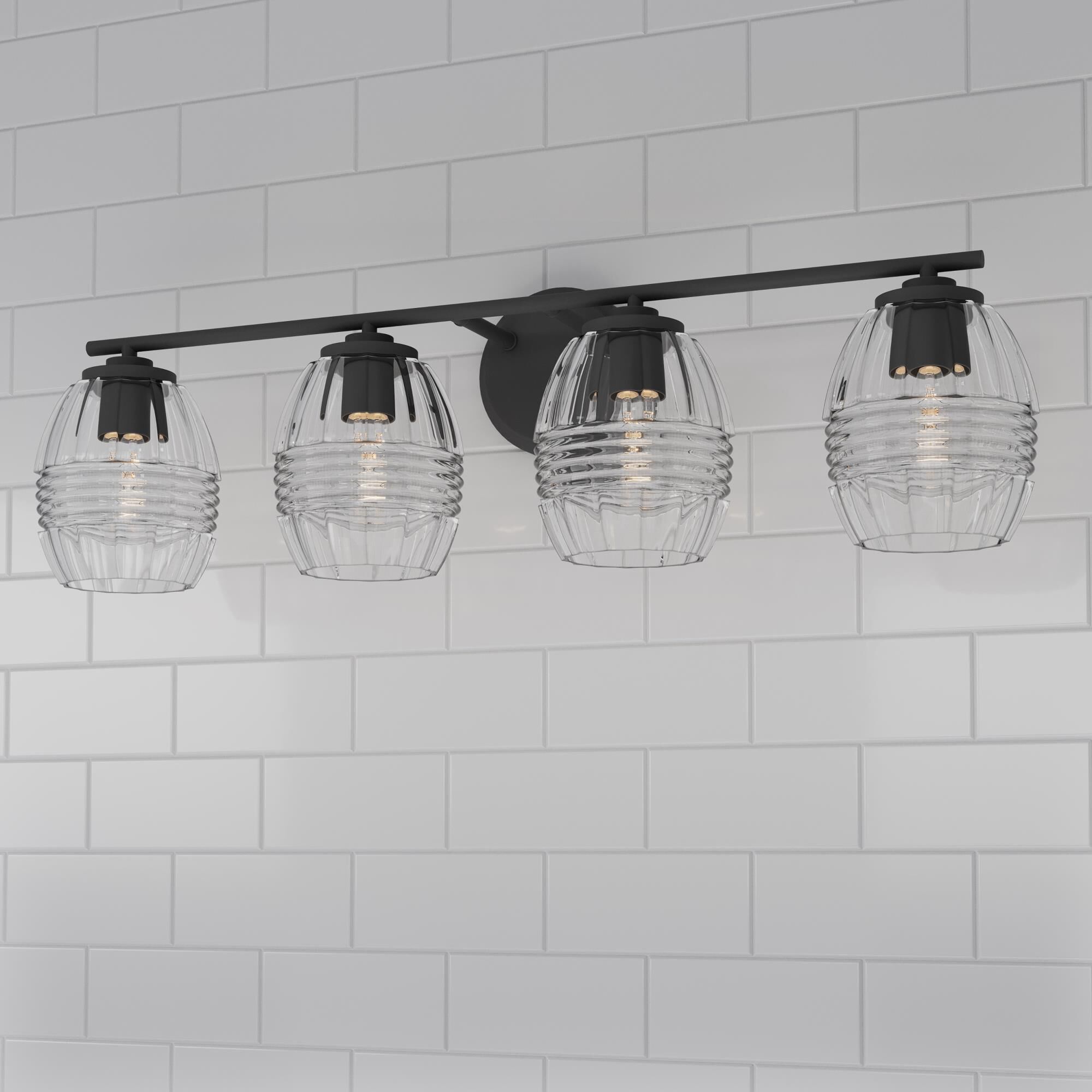 Shown in Matte Black finish and Clear glass