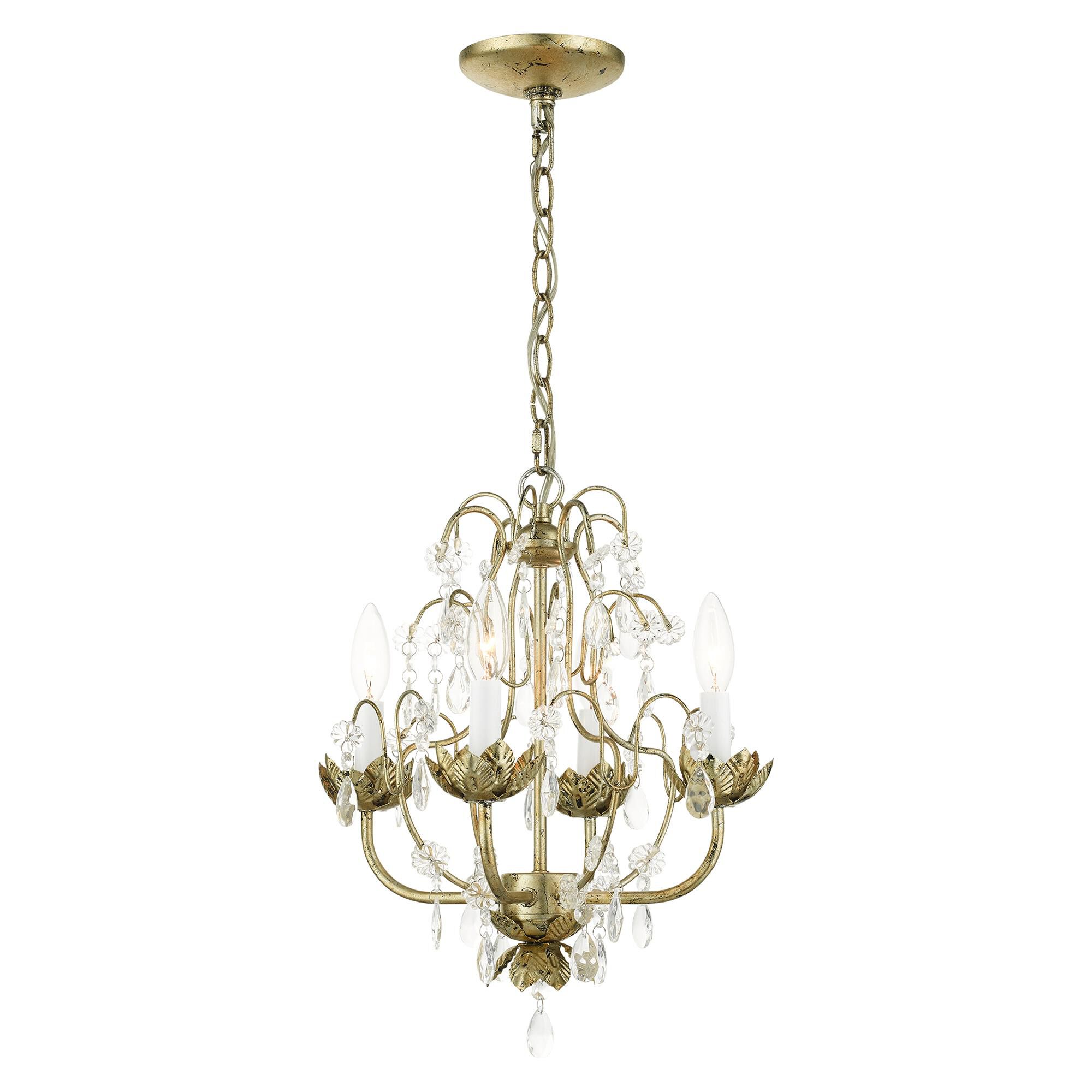 Shown in Winter Gold finish and Clear Crystal Accents glass and Clear Crystal Accents shade