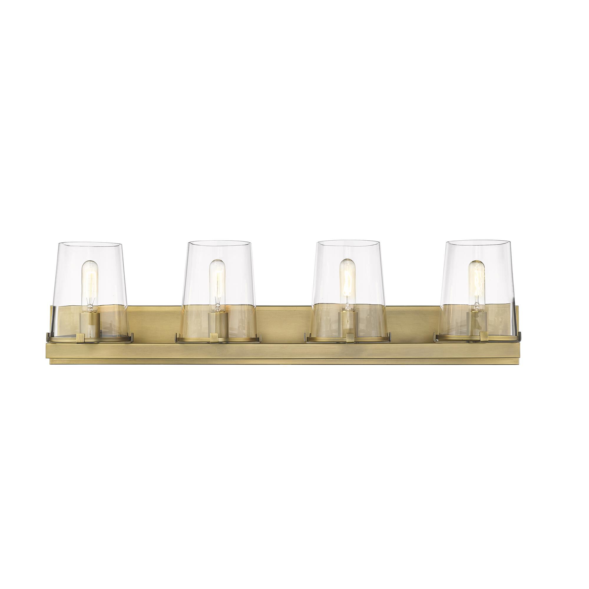 Shown in Rubbed Brass finish and Glass shade