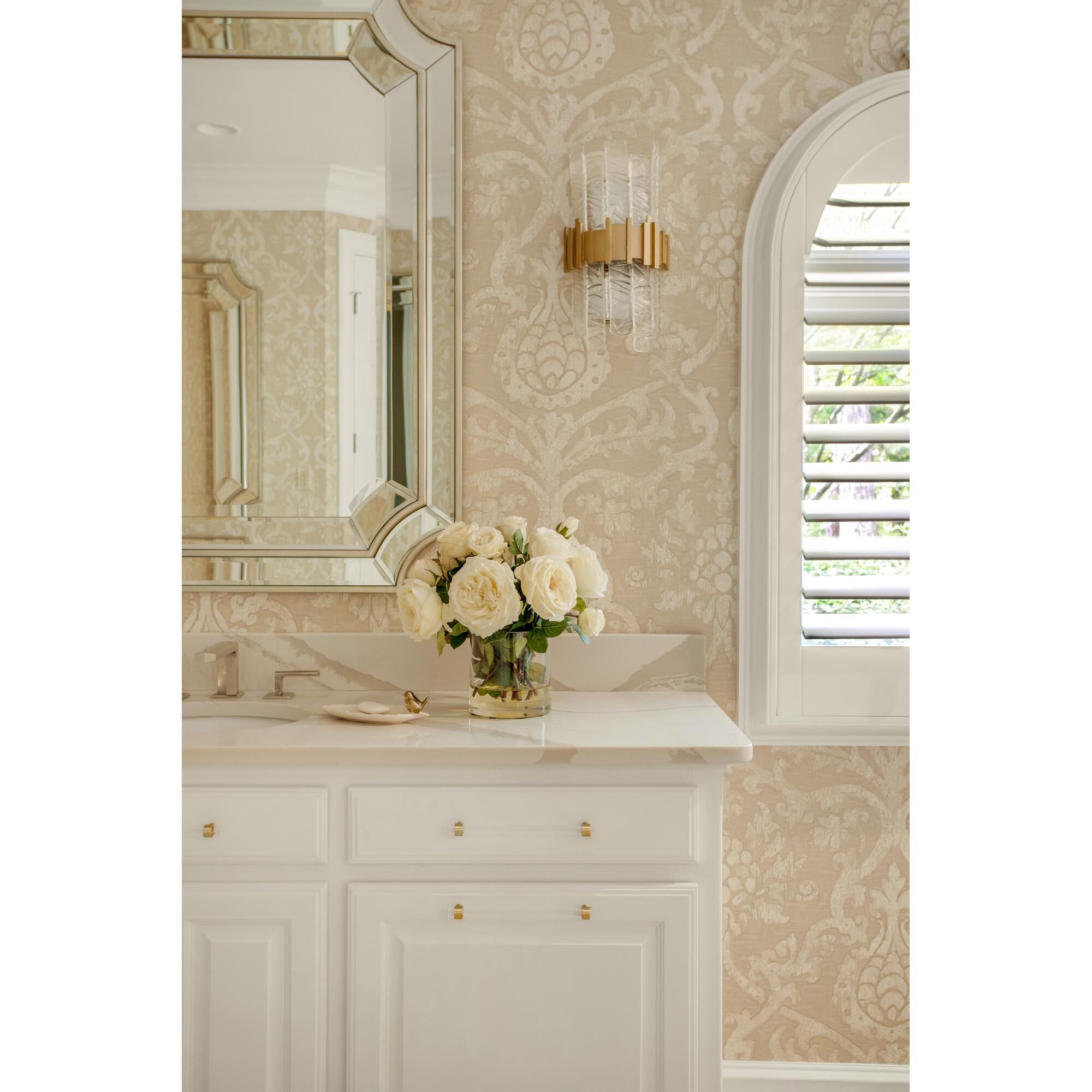 Shown in Silver Leaf finish and Clear glass and Handmade Clear Glass shade and Polished Stainless accent