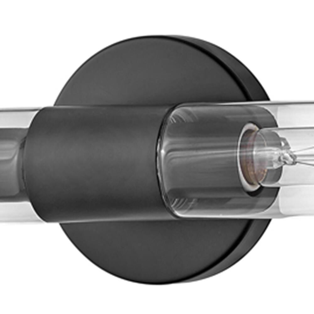 Shown in Black finish and Clear glass