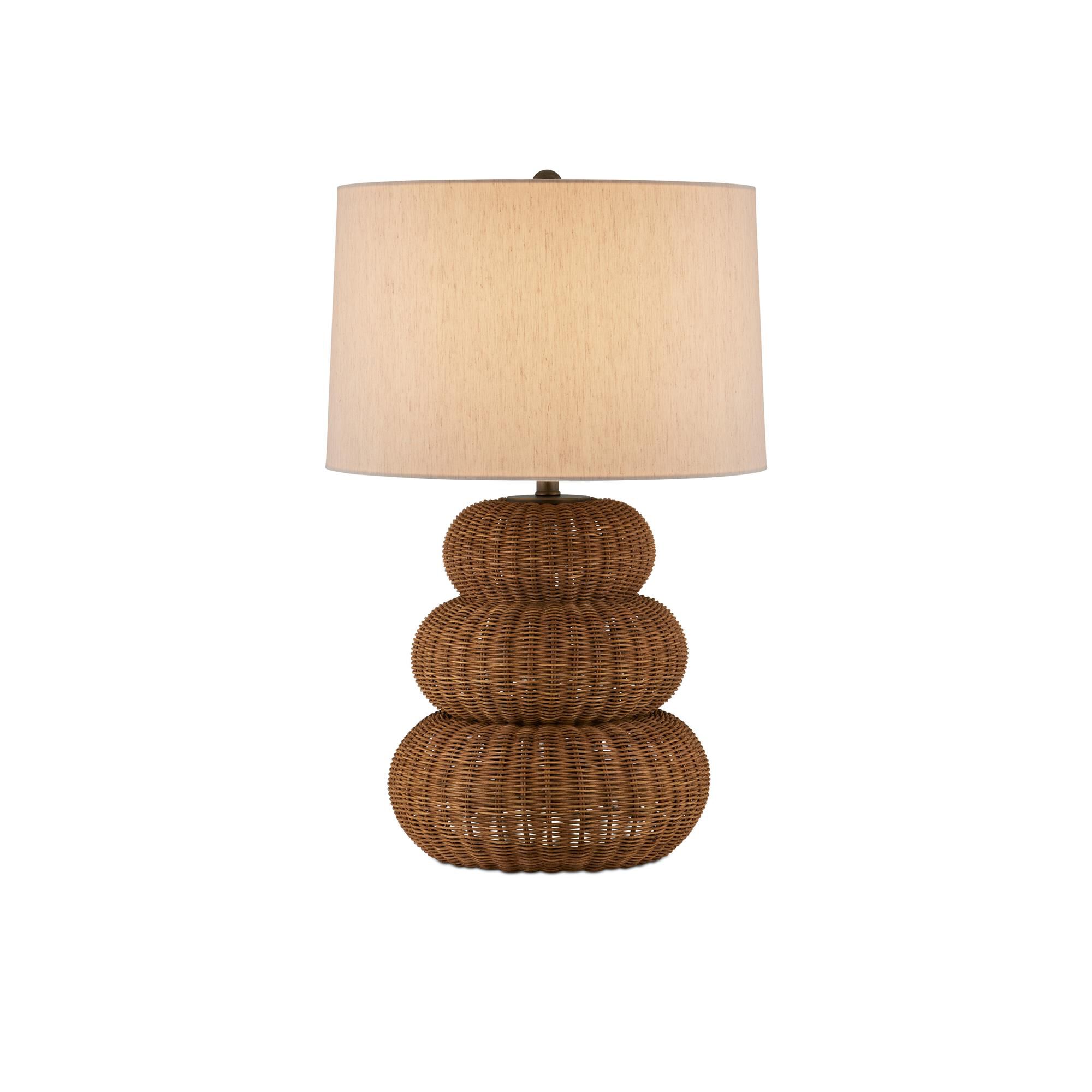 Shown in Dark Brown/Antique Brass finish and Natural Linen shade