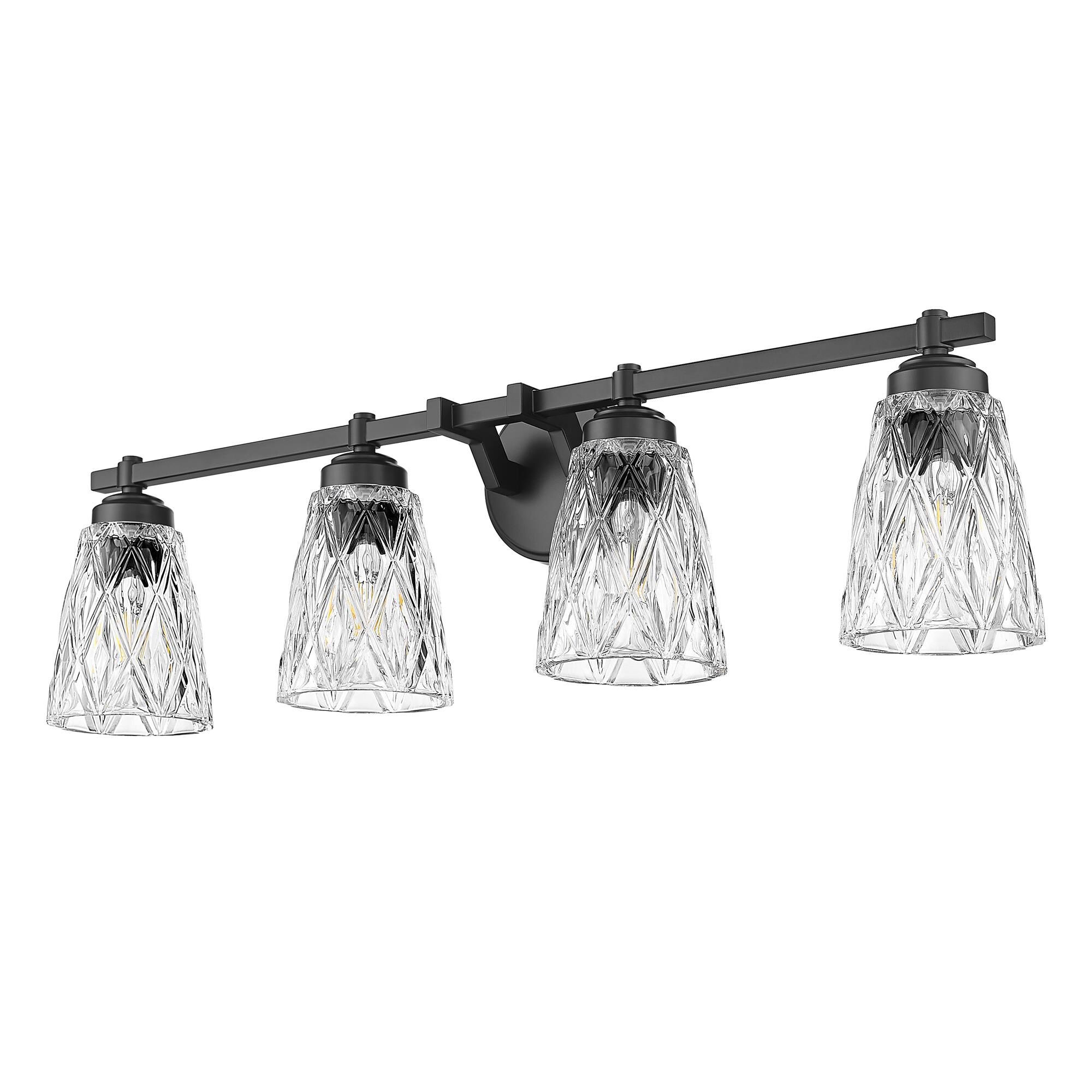 Shown in Matte Black finish and Clear glass