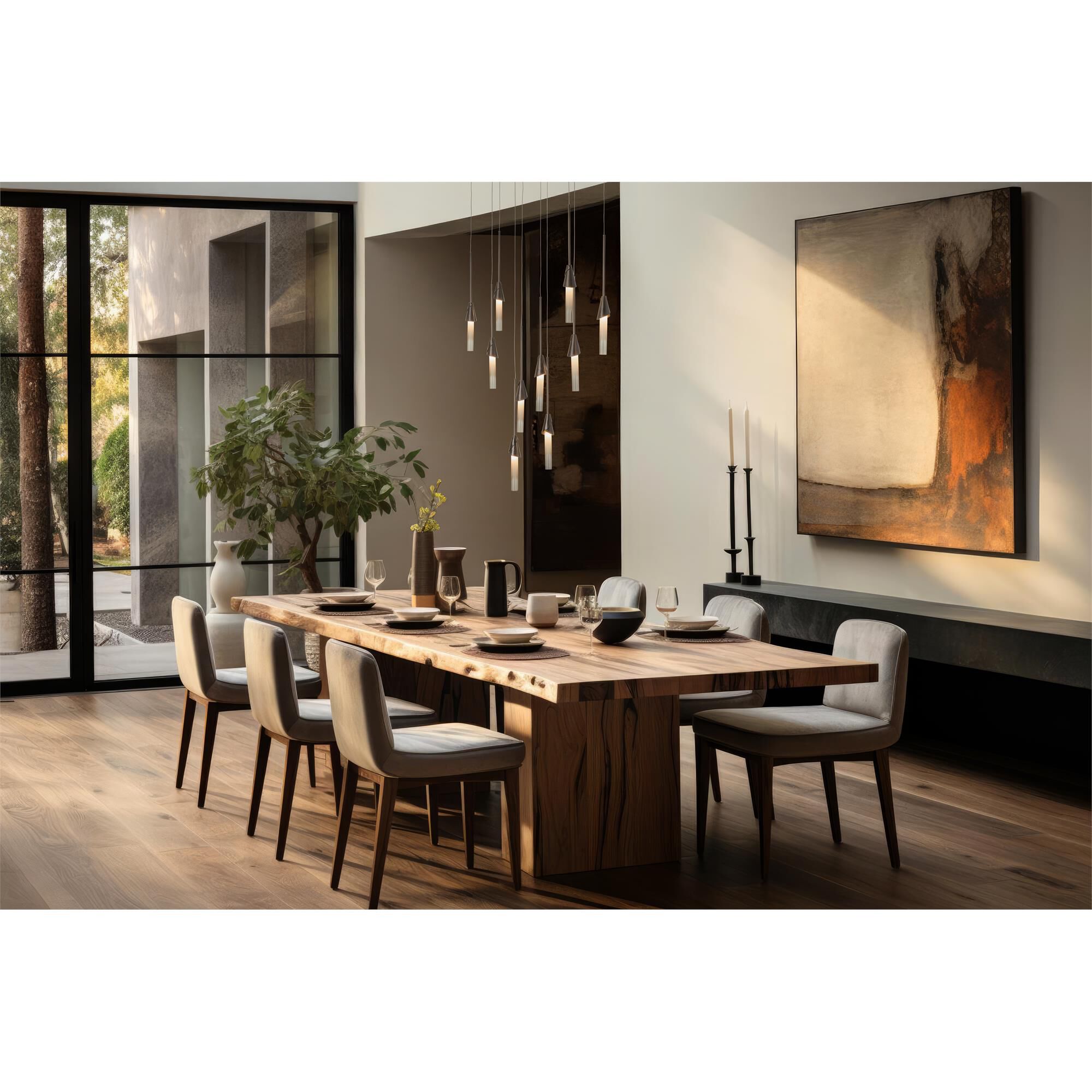 Shown in Dark Smoke finish and Frosted glass