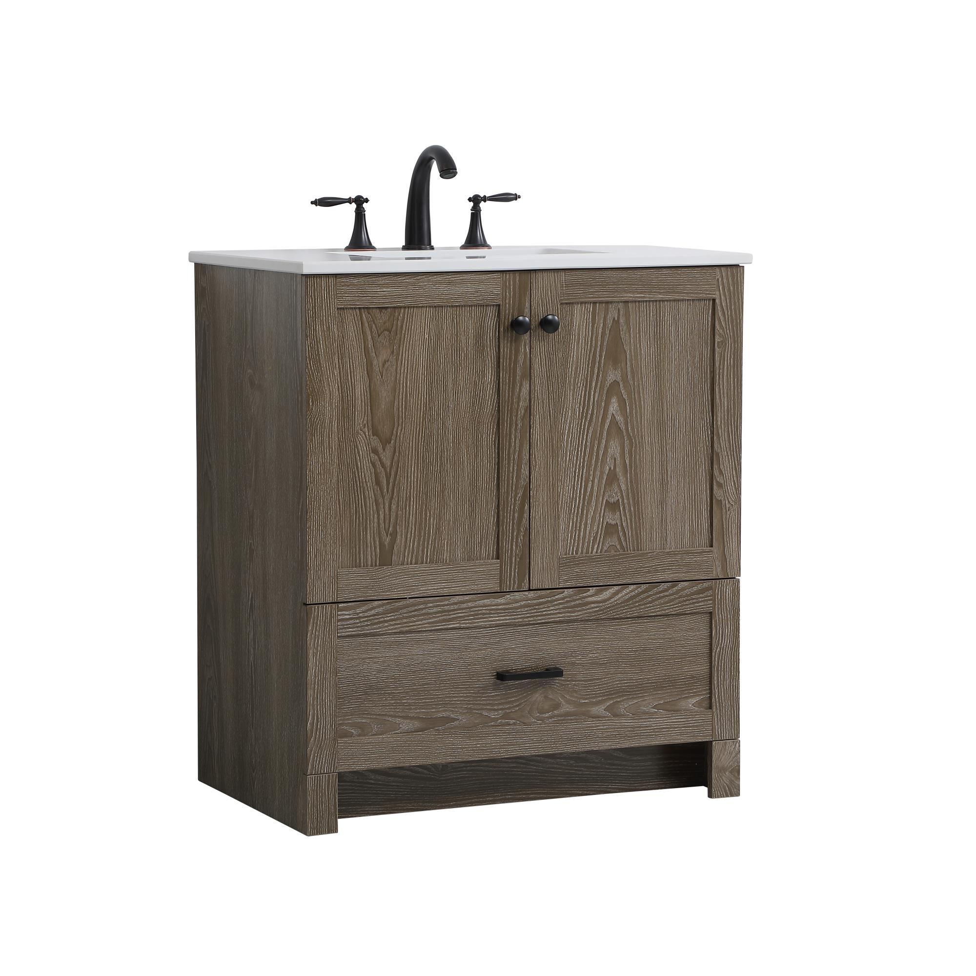 Shown in Weathered Oak And Black With Ivory finish
