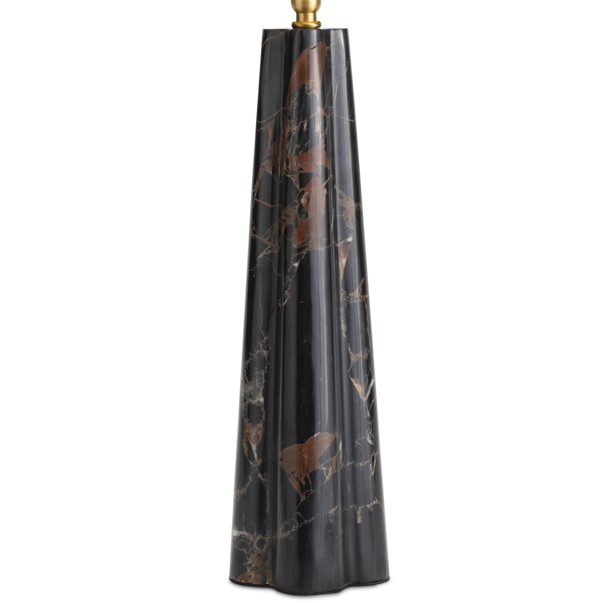 Shown in Black finish and Linen shade