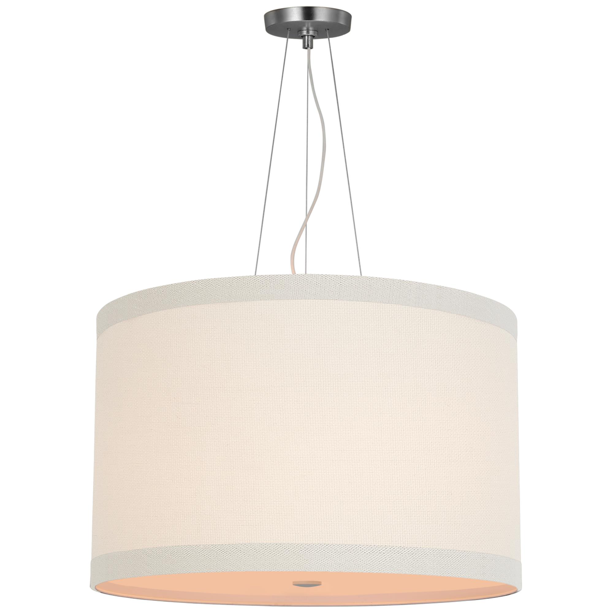 Shown in Burnished Silver Leaf finish and Linen shade