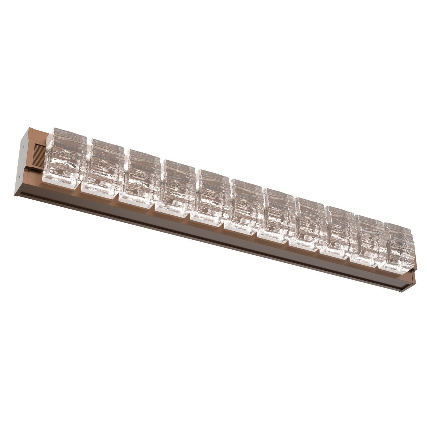 Shown in Burnished Bronze finish and Clear Ribbed glass and None accent