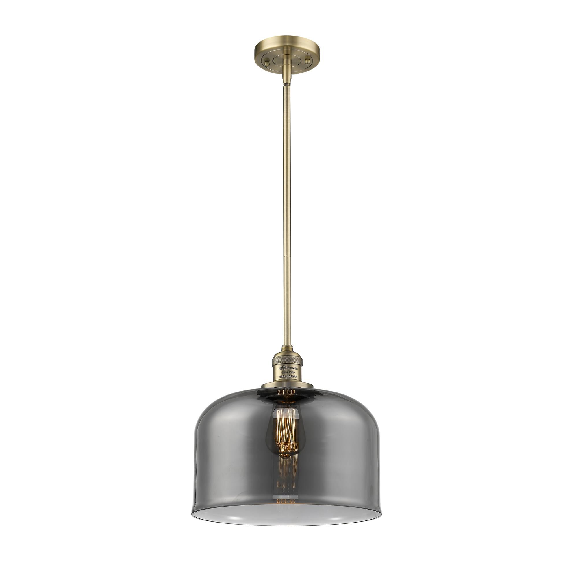 Shown in Brushed Brass finish and Smoked glass
