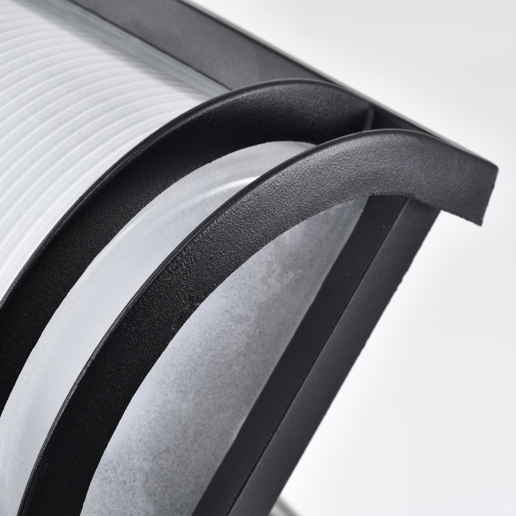 Shown in Black finish and White glass