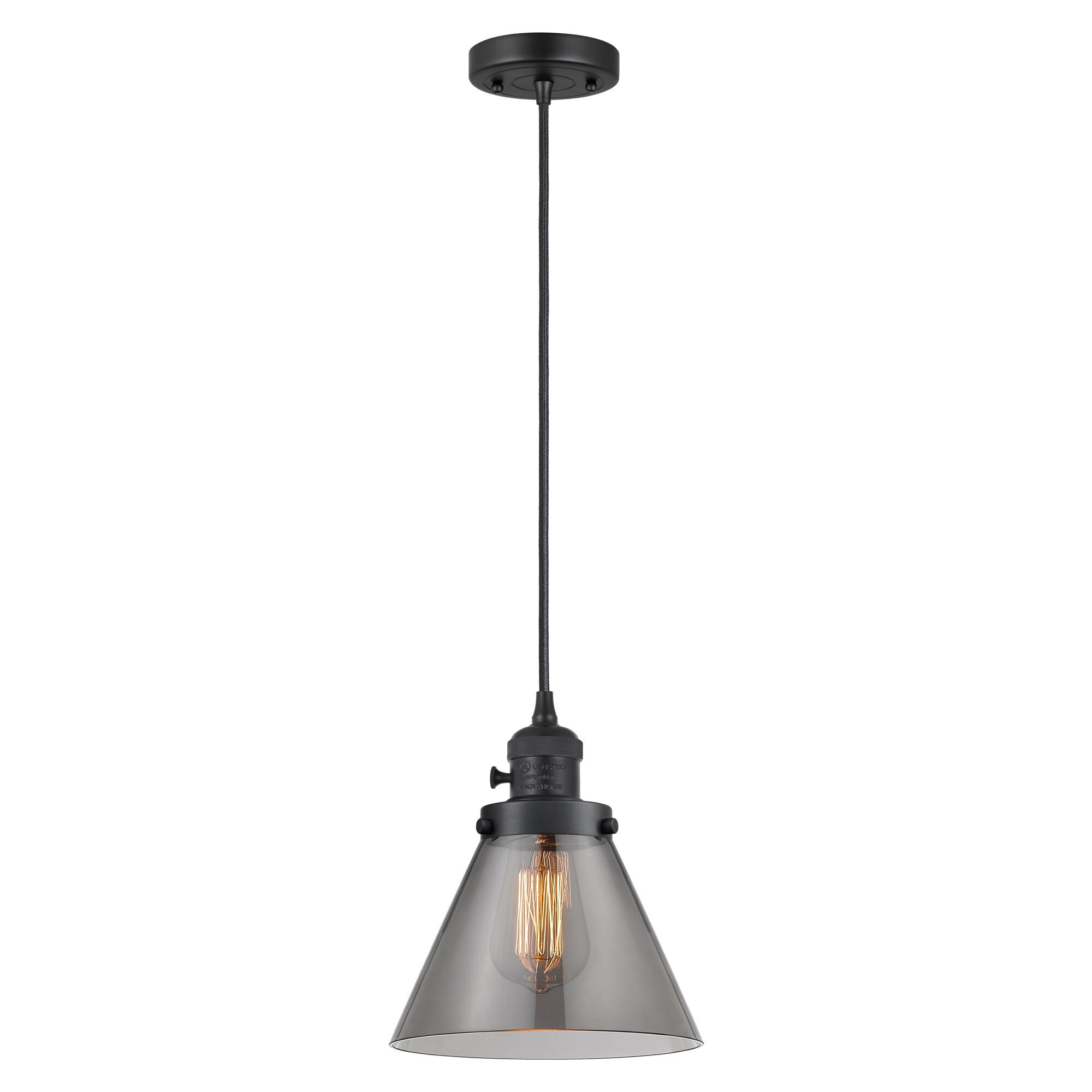 Shown in Matte Black finish and Plated Smoke glass