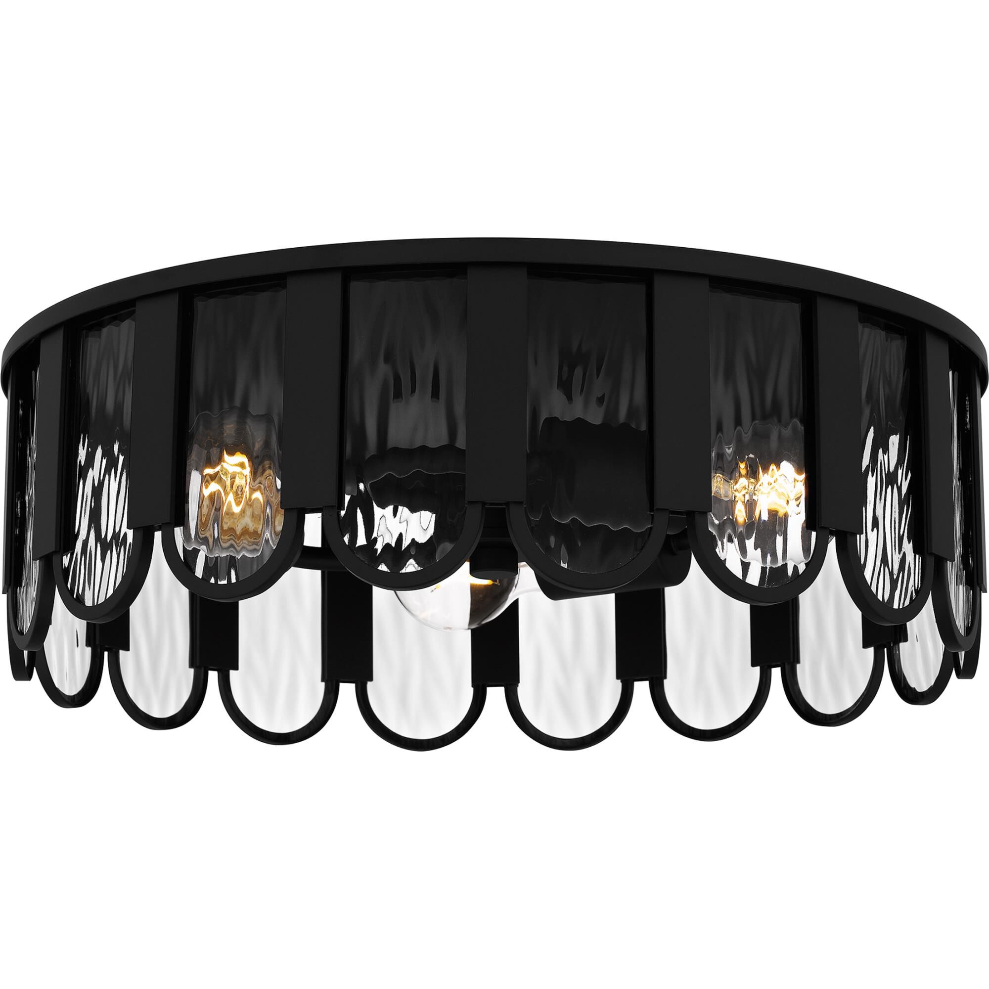 Shown in Matte Black finish and Clear Glacier Glass shade