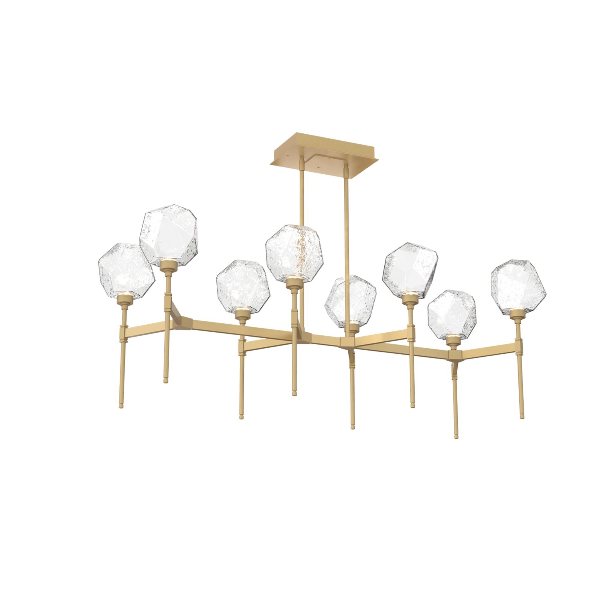 Shown in Gilded Brass finish and Clear glass