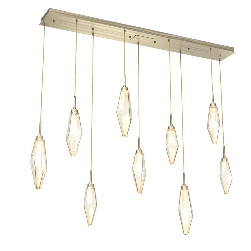 Rock Crystal Linear Suspension Light by Hammerton Studio