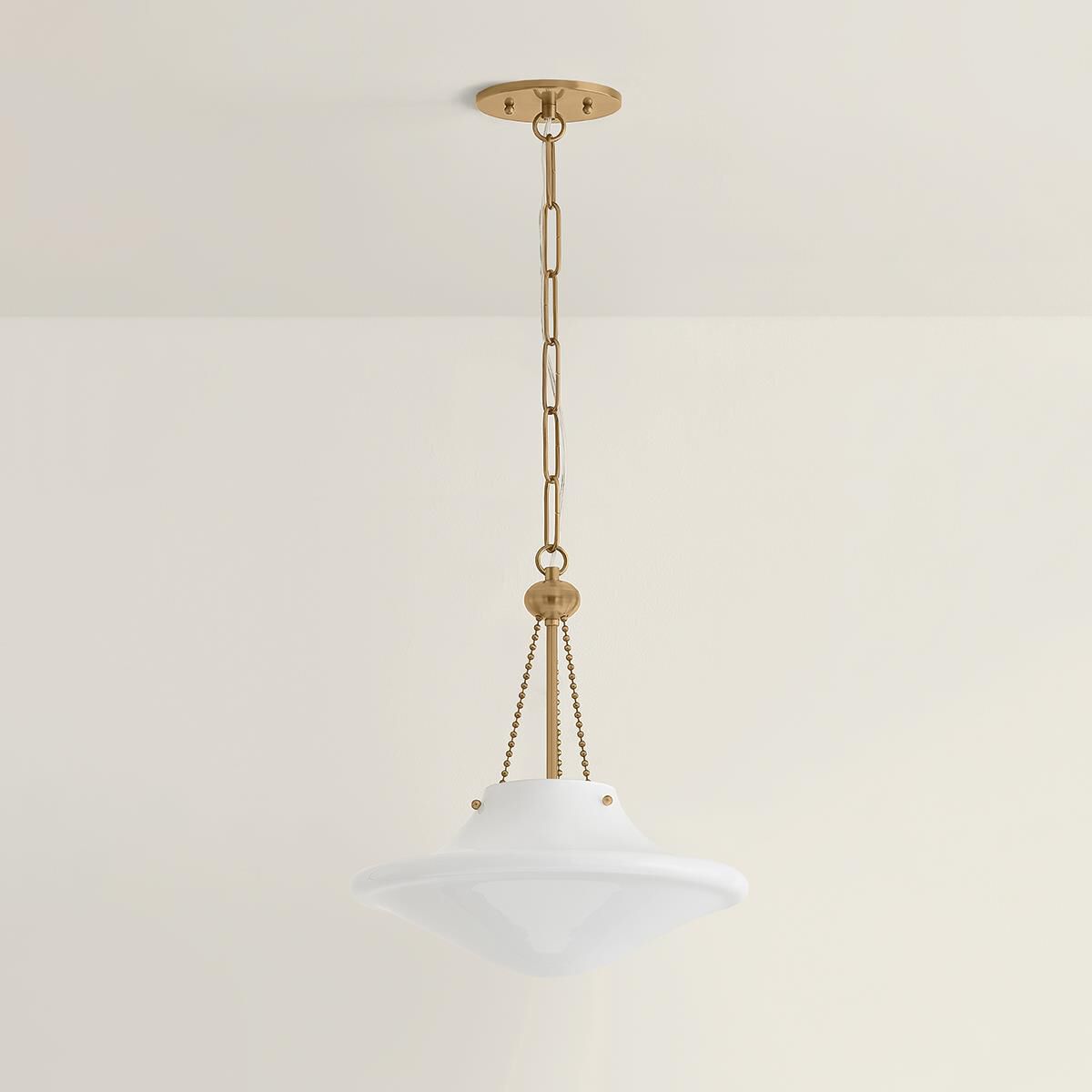 Shown in Patina Brass finish and Opal Glossy glass