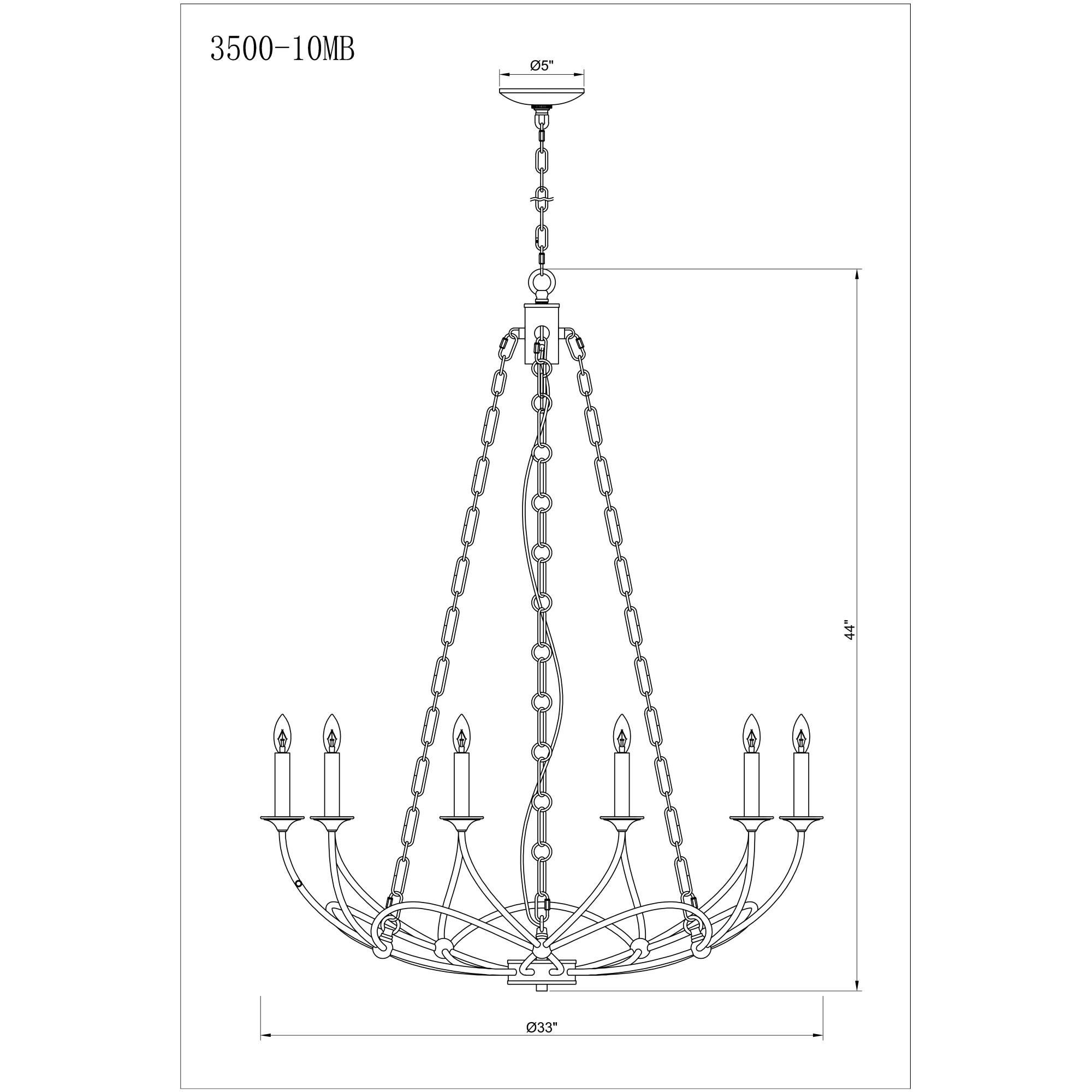 Arabella 33 Inch 10 Light Chandelier by Z-Lite