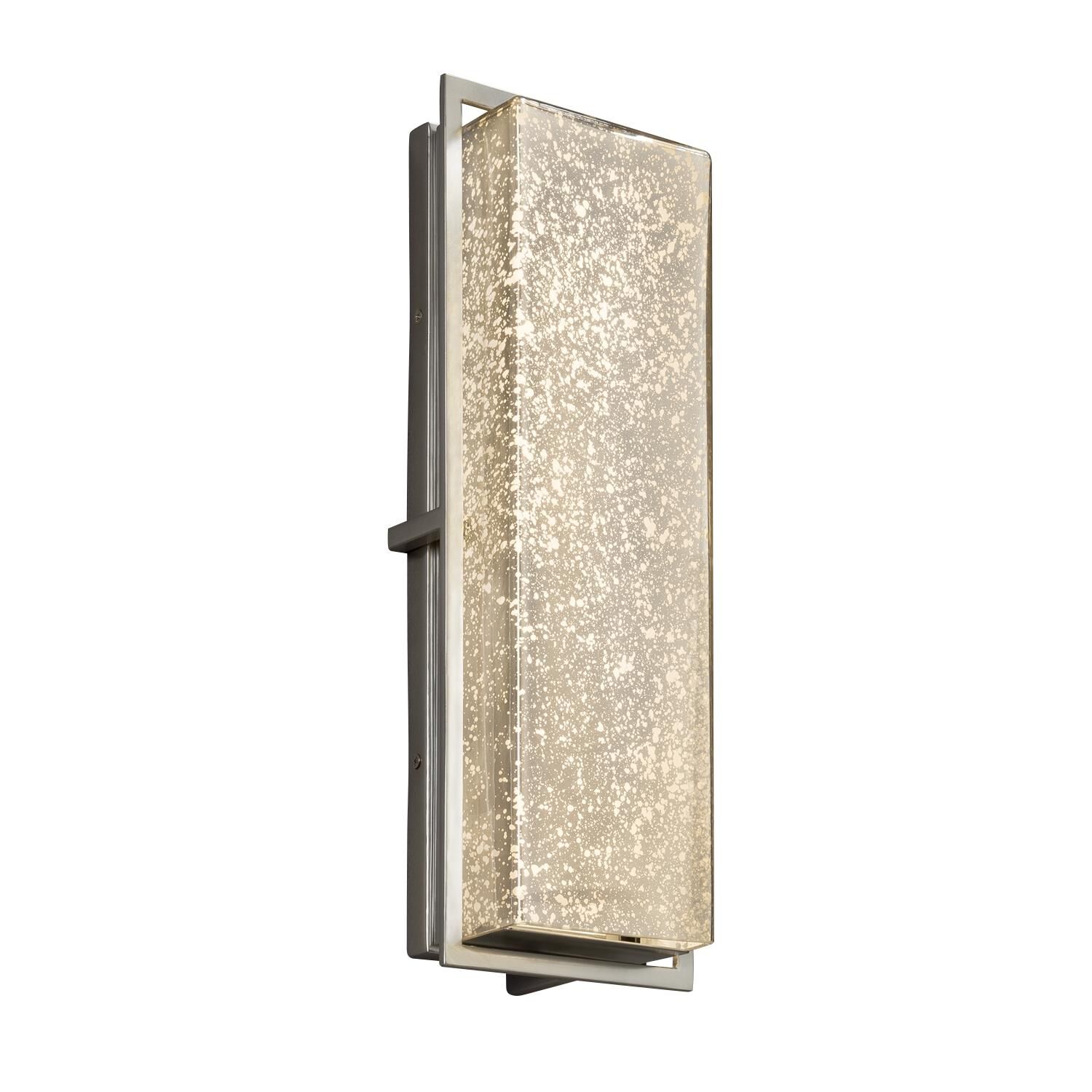 Shown in Brushed Nickel finish and Mercury Artisan glass