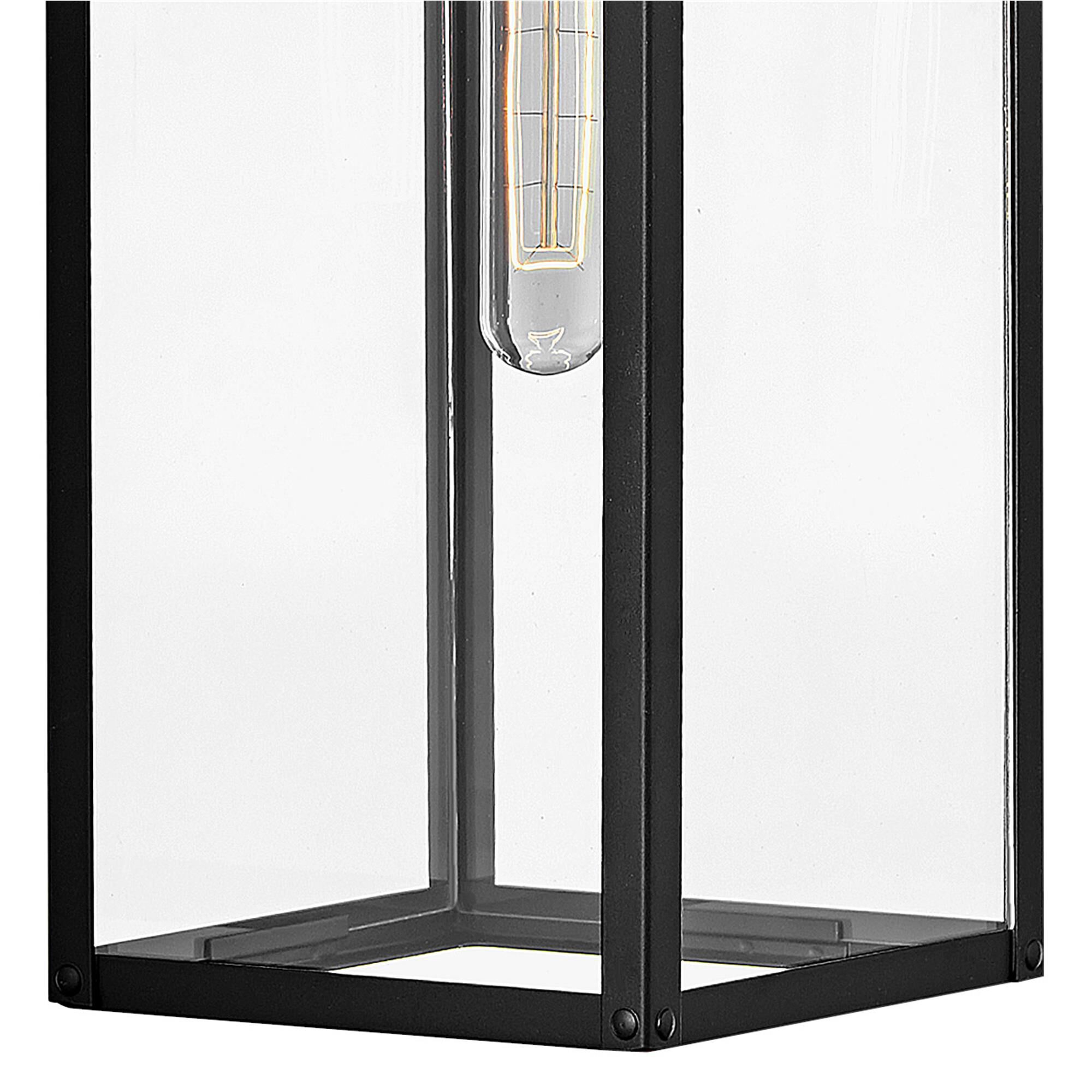 Shown in Black finish and Clear glass