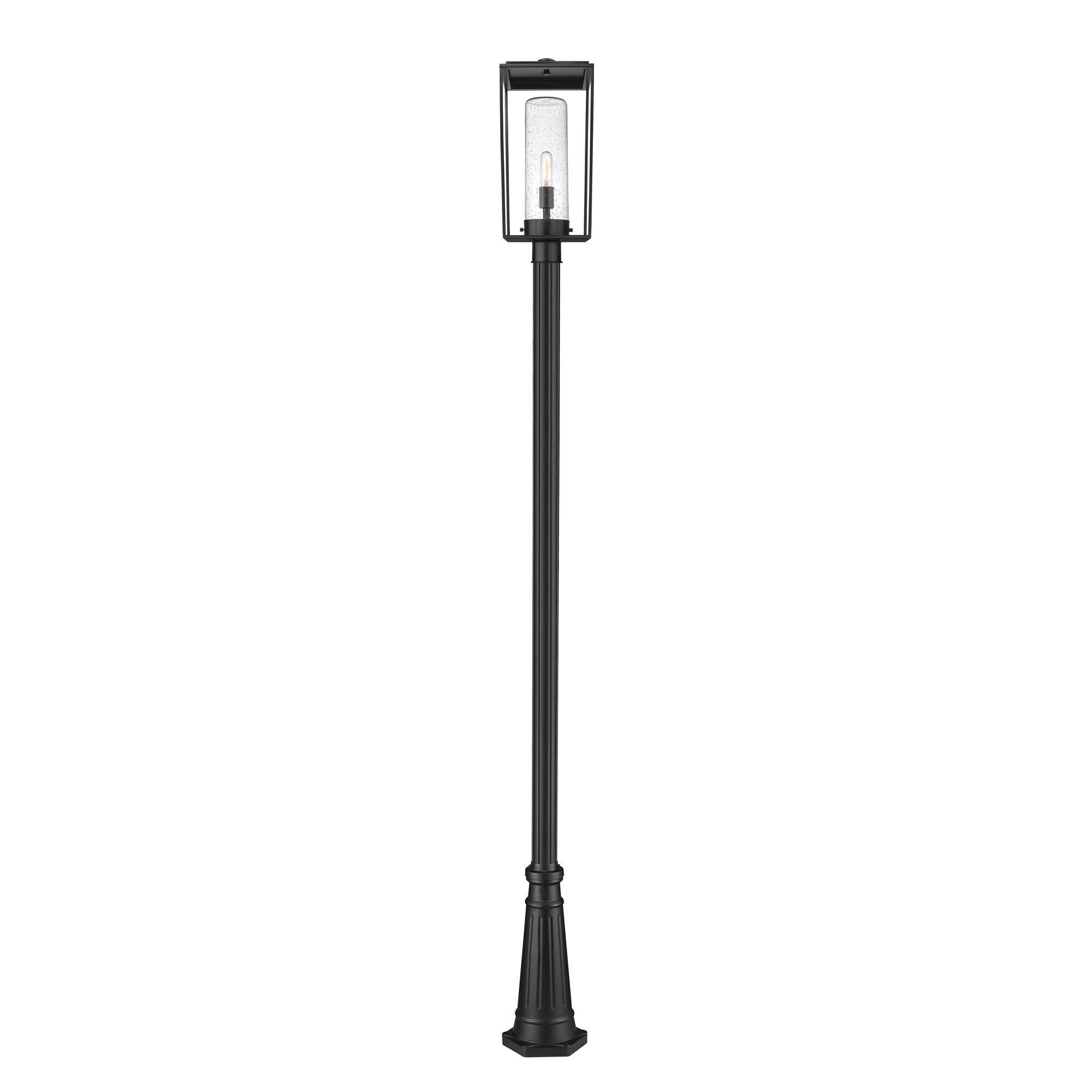 Shown in Black finish and Glass shade