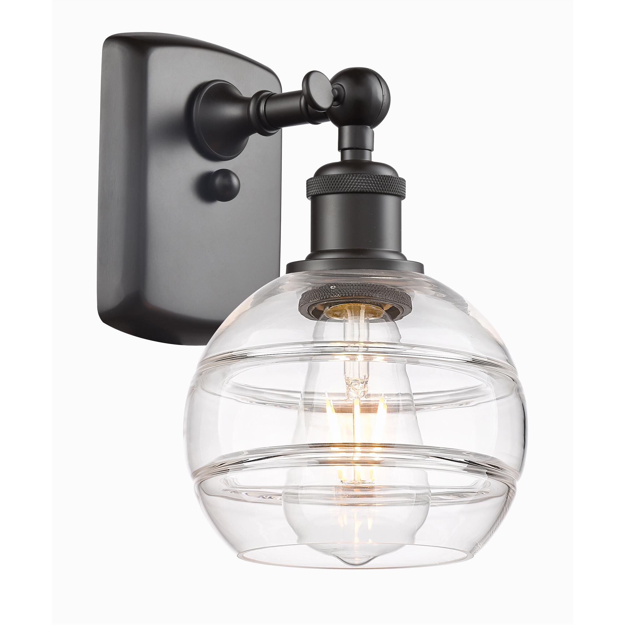 Shown in Oil Rubbed Bronze finish and Clear glass