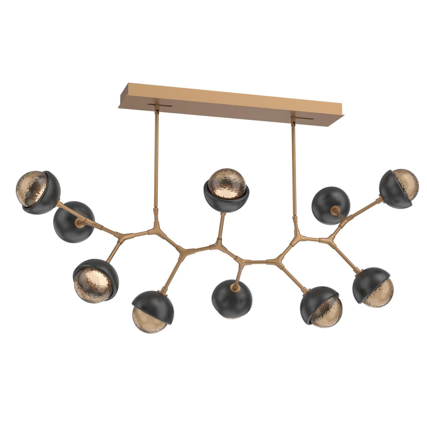 Shown in Novel Brass finish and Bronze glass and Matte Black accent