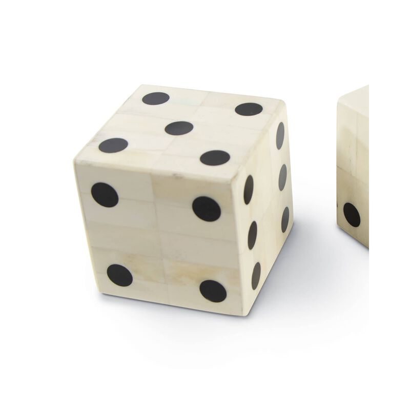 Oversized Bone Gaming Dice Sculpture by Regina Andrew