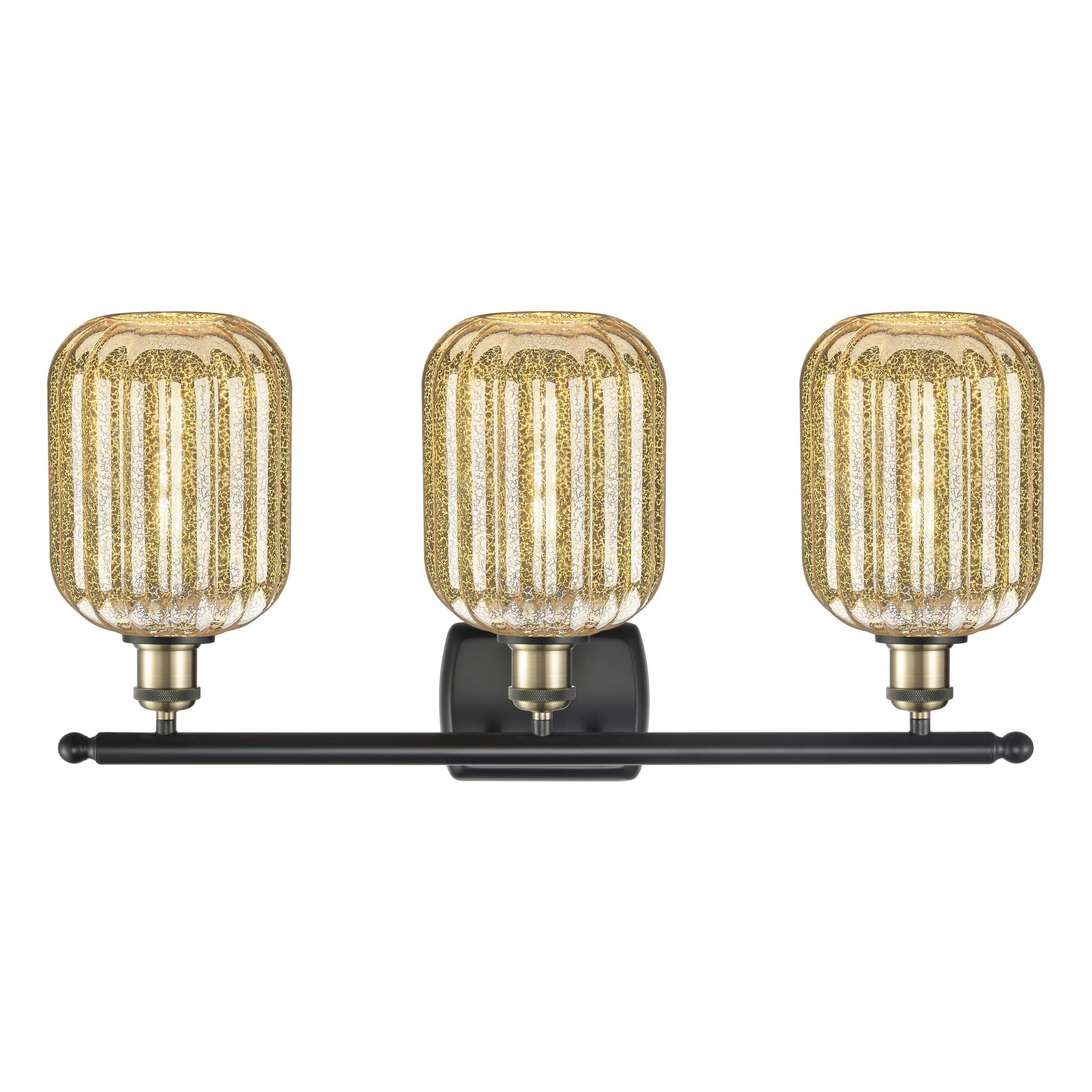 Shown in Black Antique Brass finish and Mercury glass