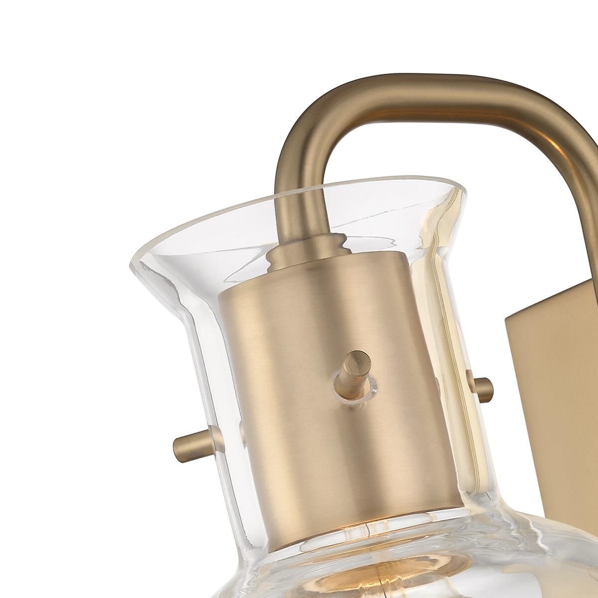 Shown in Aged Brass finish and Opal Etched glass