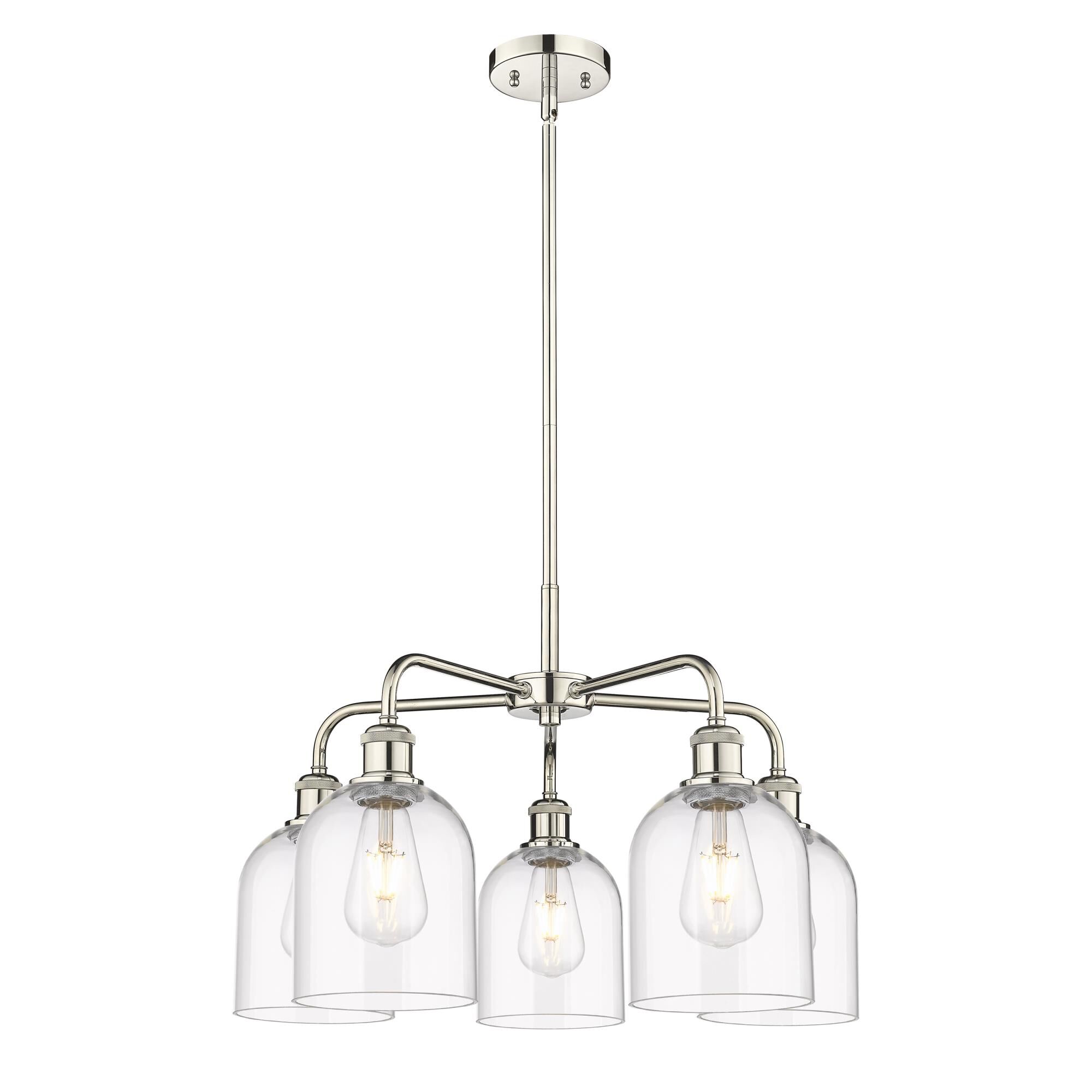 Shown in Polished Nickel finish and Clear glass