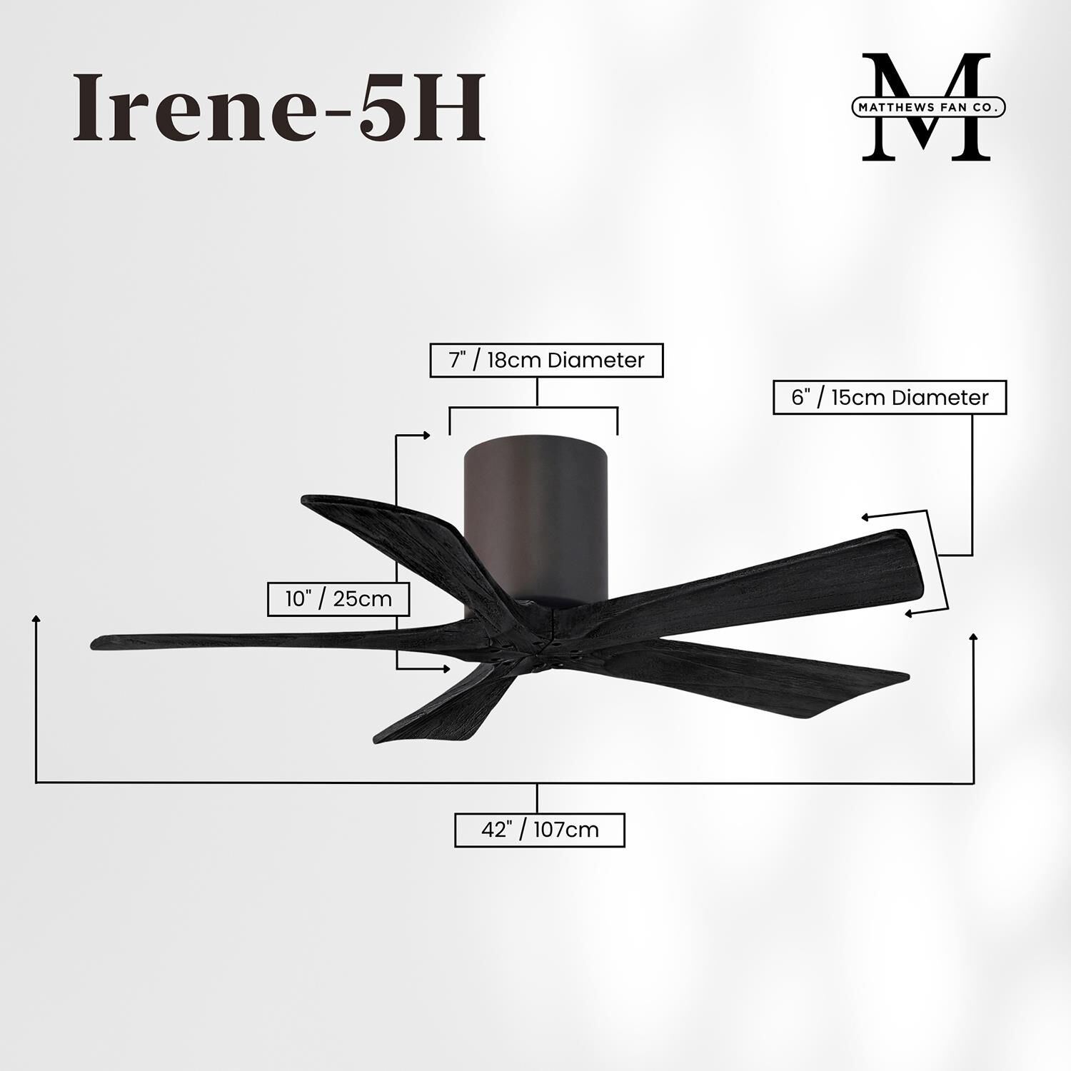 Irene 42 Inch Flush Mount Fan by Matthews Fan Company