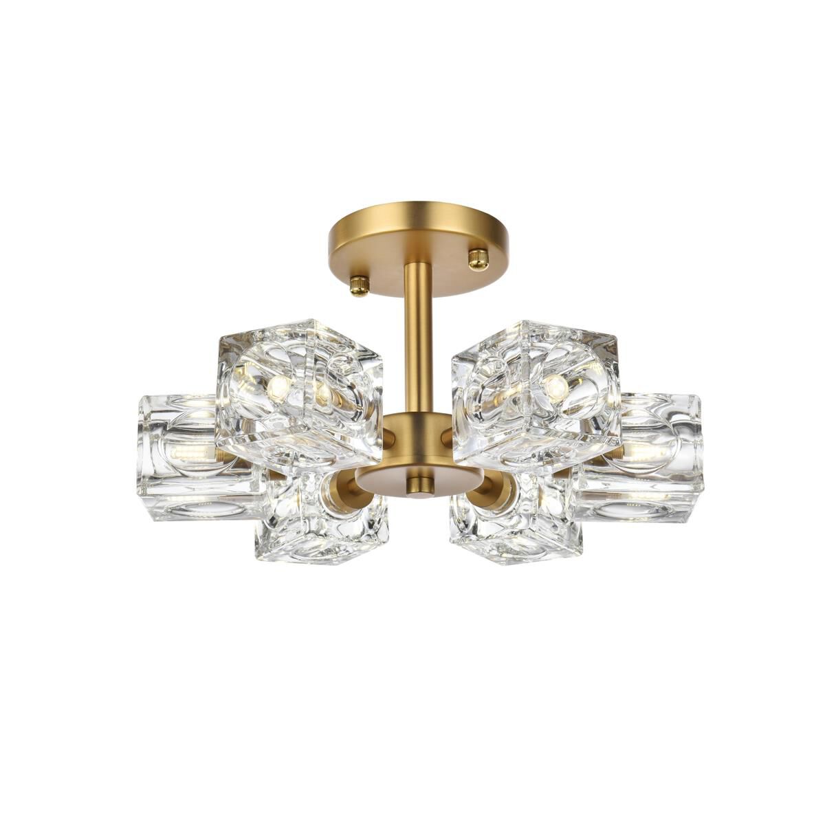 Shown in Satin Gold finish and Clear Royal Cut crystal