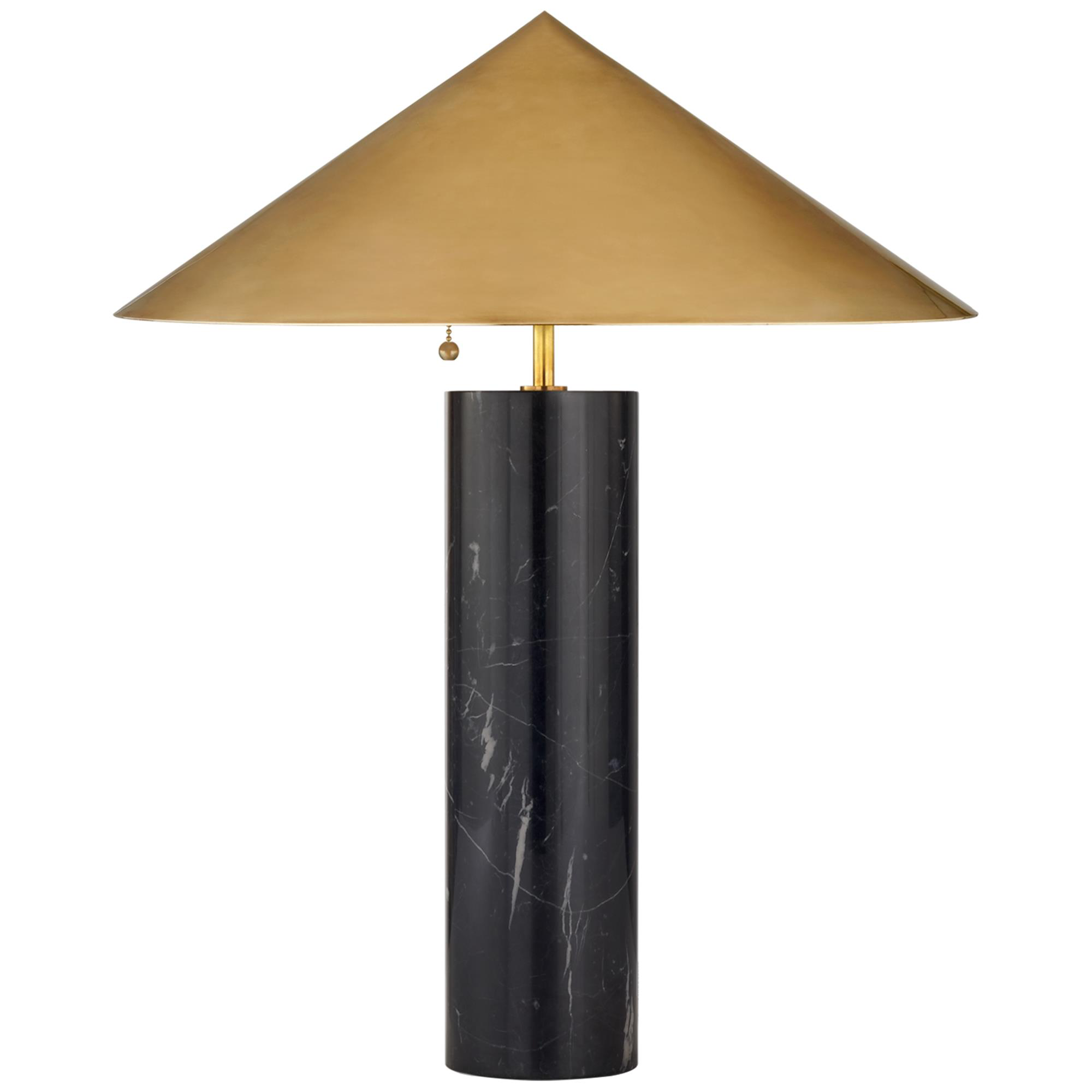 Shown in Black Marble finish and Antique-Burnished Brass glass