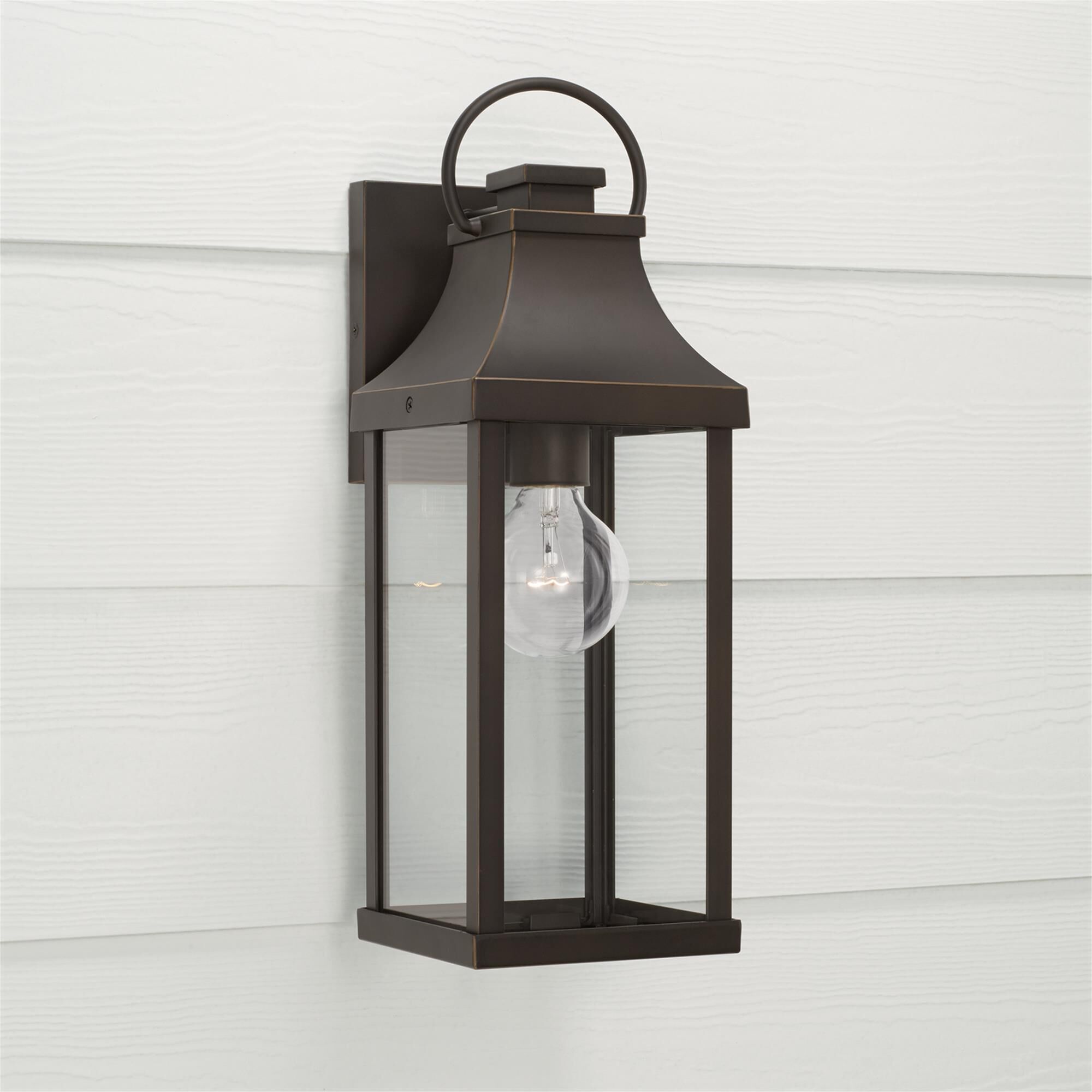 Shown in Oiled Bronze finish and Clear glass