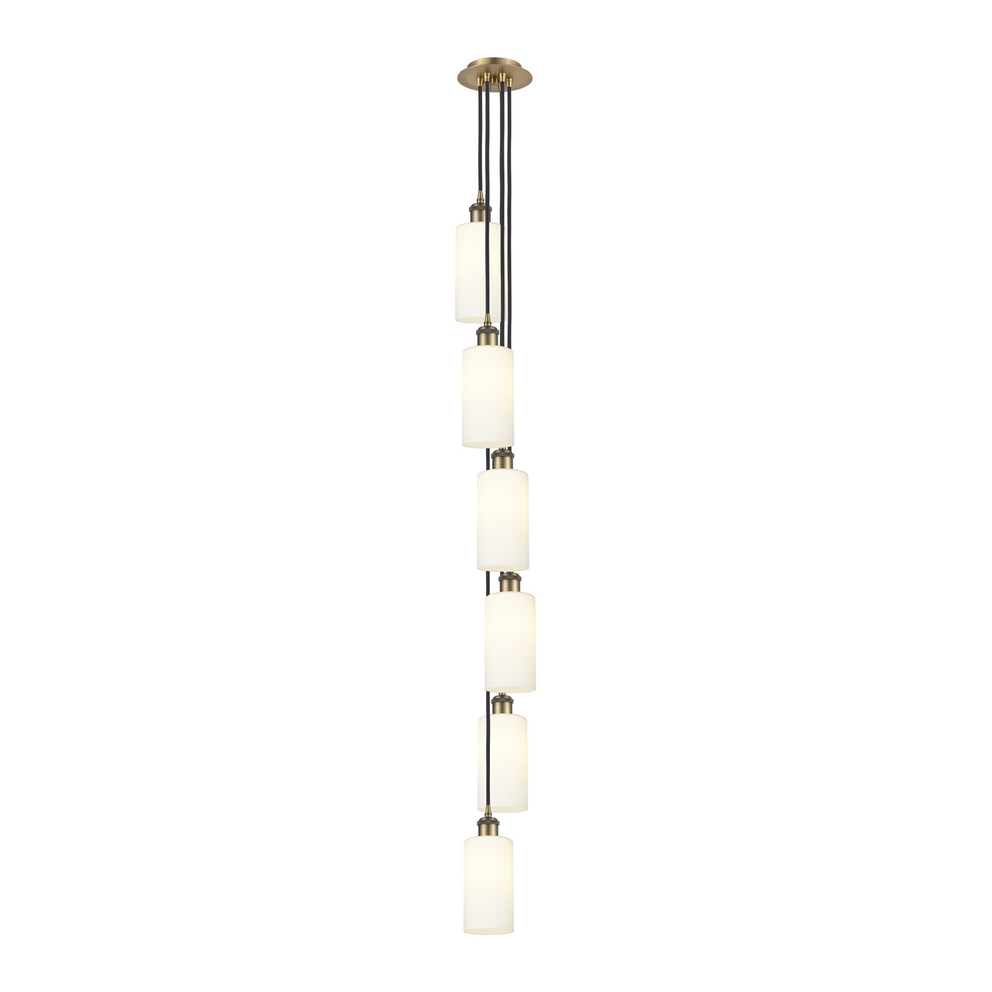 Shown in Brushed Brass finish and White shade