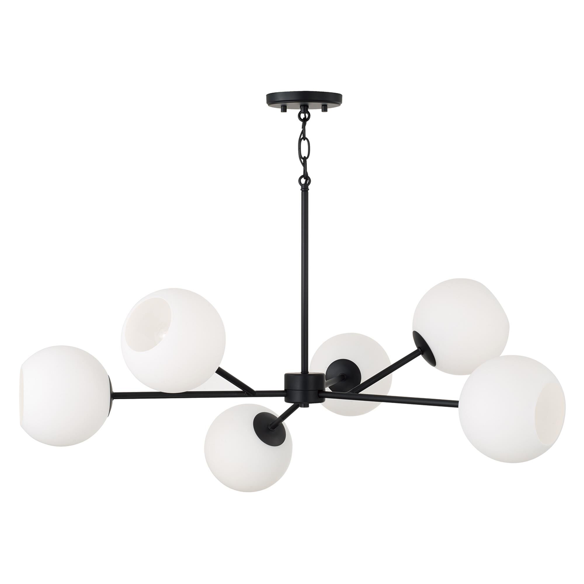 Shown in Matte Black finish and Soft White glass